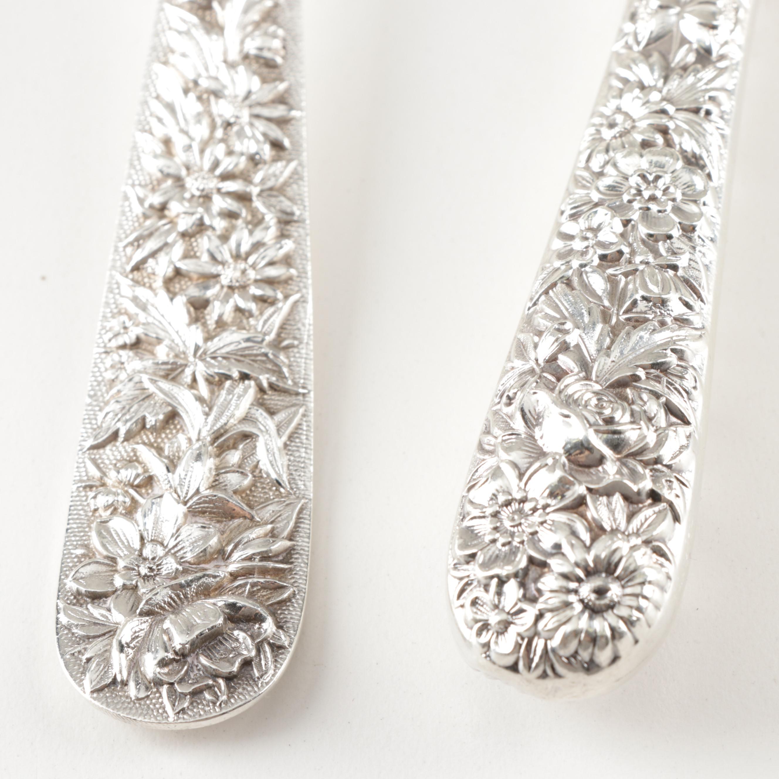 Kirk-Stieff "Repousse" and "Stieff Rose" Sterling Silver Serving Utensils