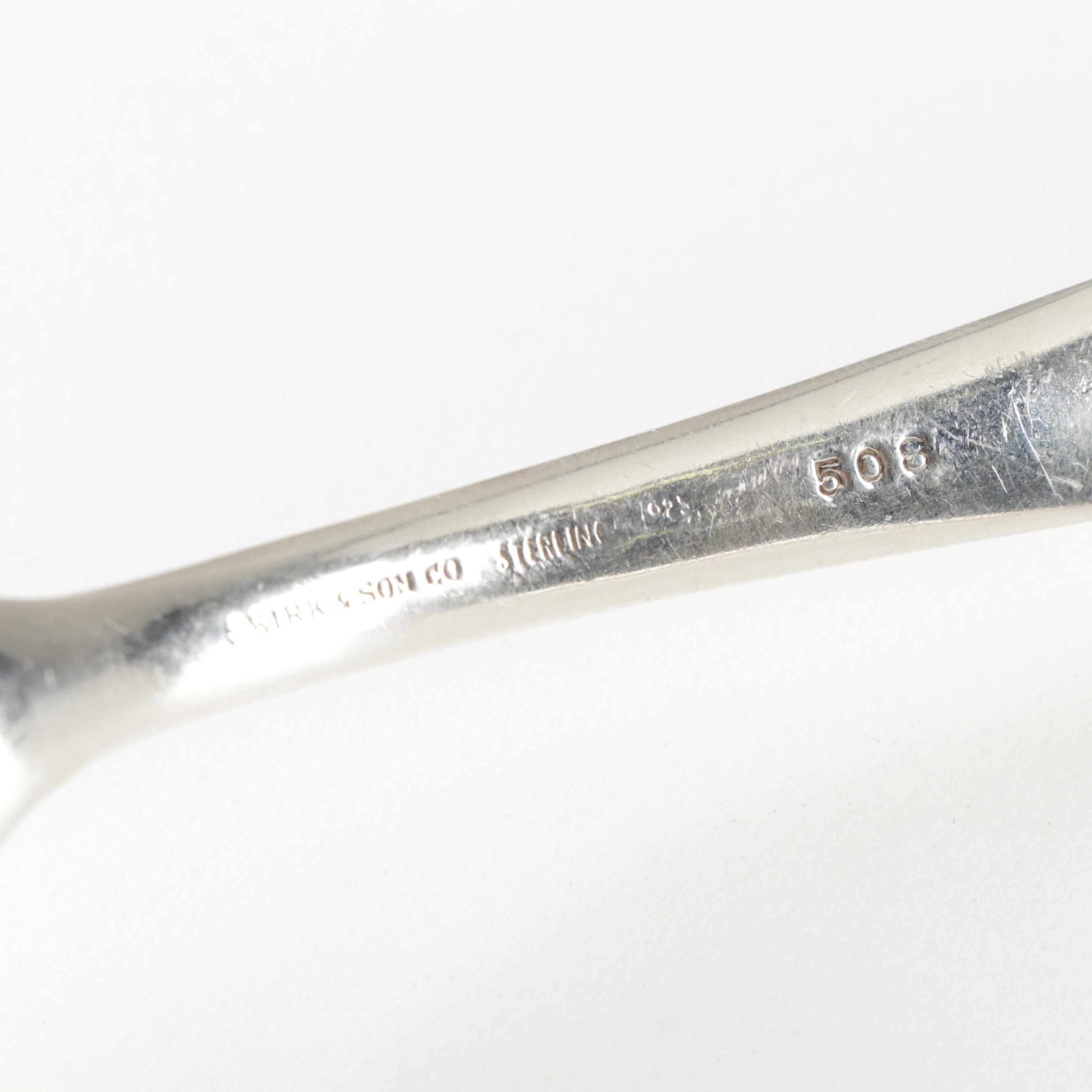 Kirk-Stieff "Repousse" and "Stieff Rose" Sterling Silver Serving Utensils