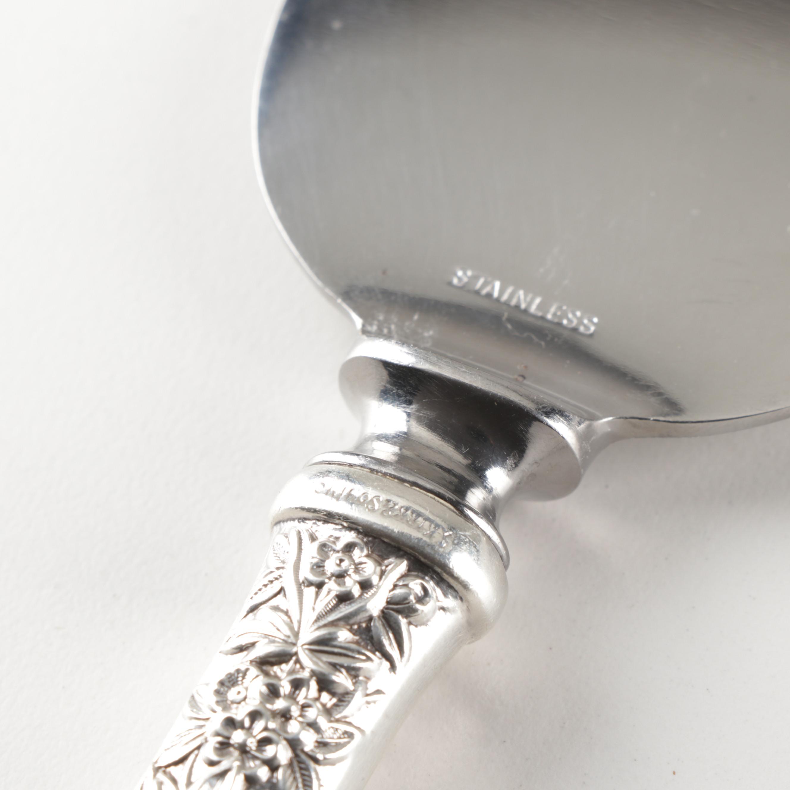 Kirk-Stieff "Repousse" and "Stieff Rose" Sterling Silver Serving Utensils