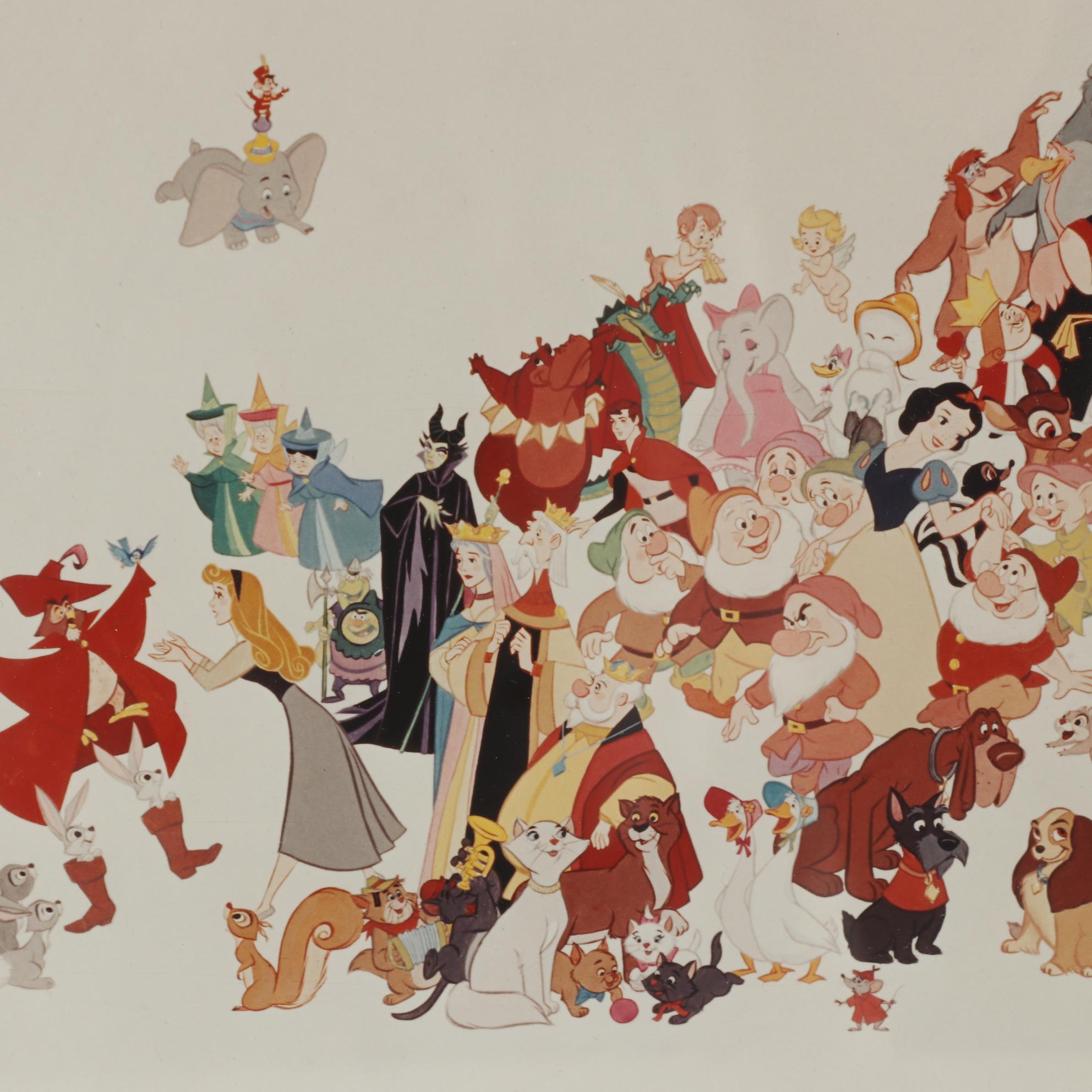 Bill Justice Signed Disney Offset Lithograph "50 Happy Years"