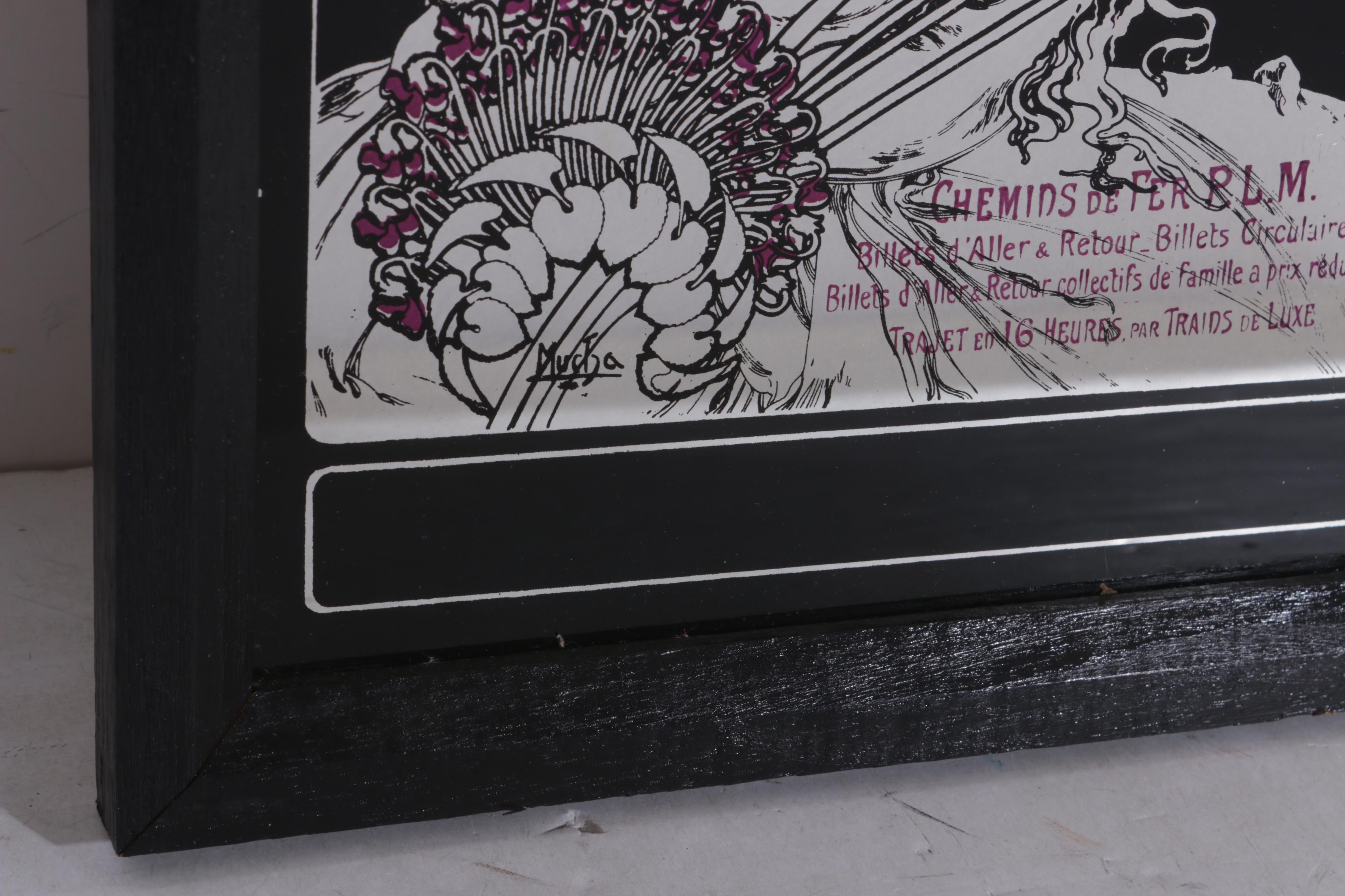 Alphonse Mucha Mid Century Art Nouveau Style Wall Mirror