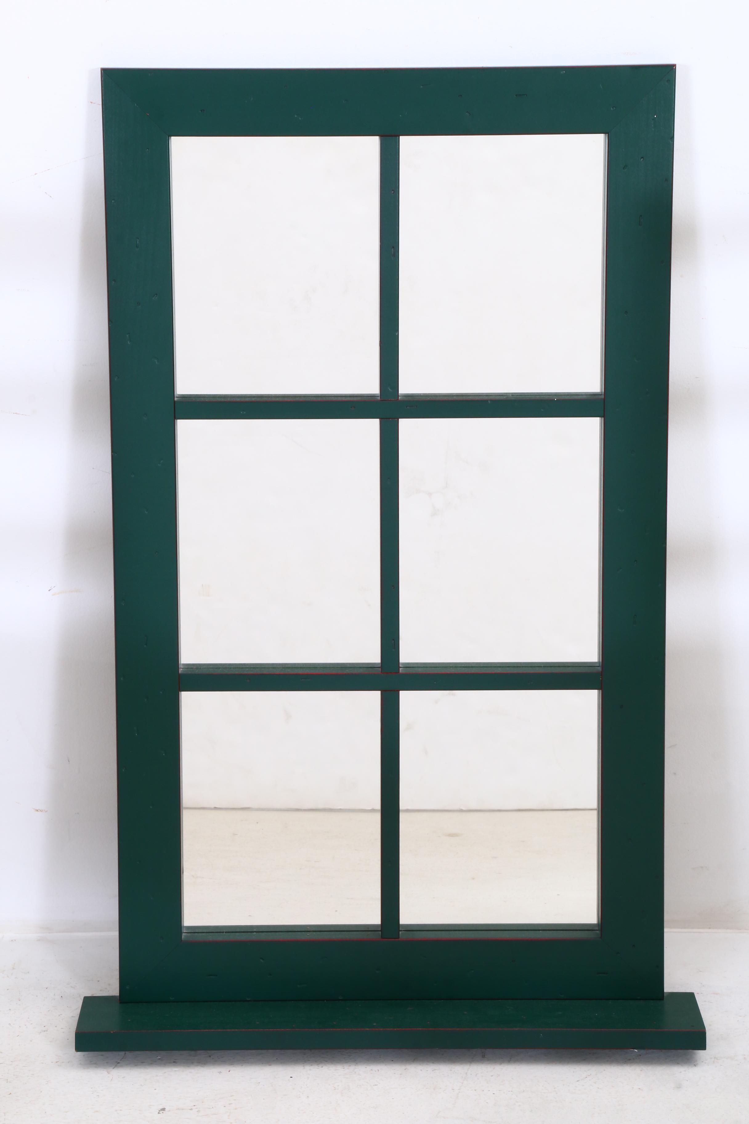 Painted Ladder Back Chairs with Cushions and Decorative Wall Mirror with Shelf