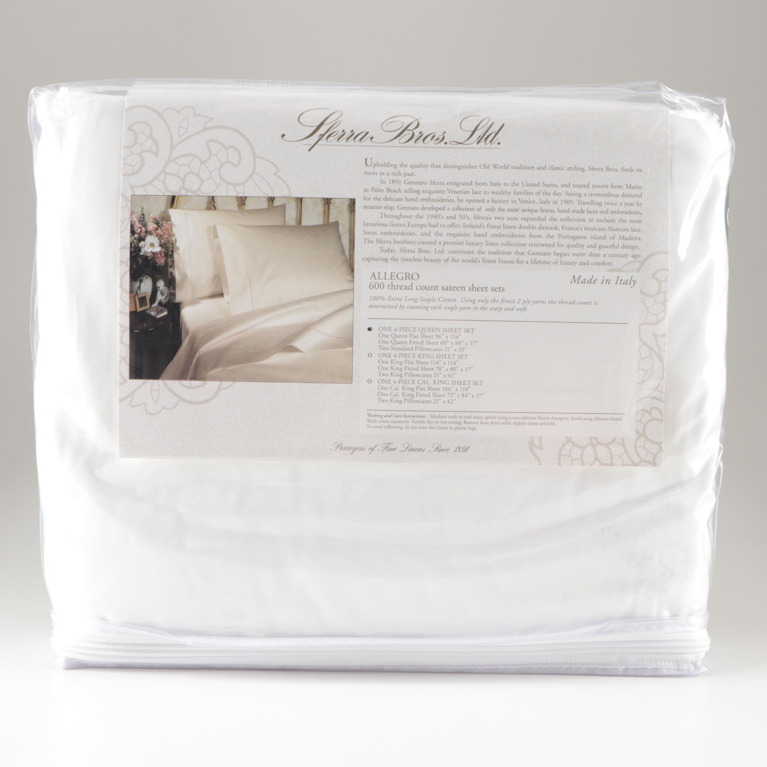 Sferra Bros. "Allegro" 600-TC Queen-Size Sheet Set