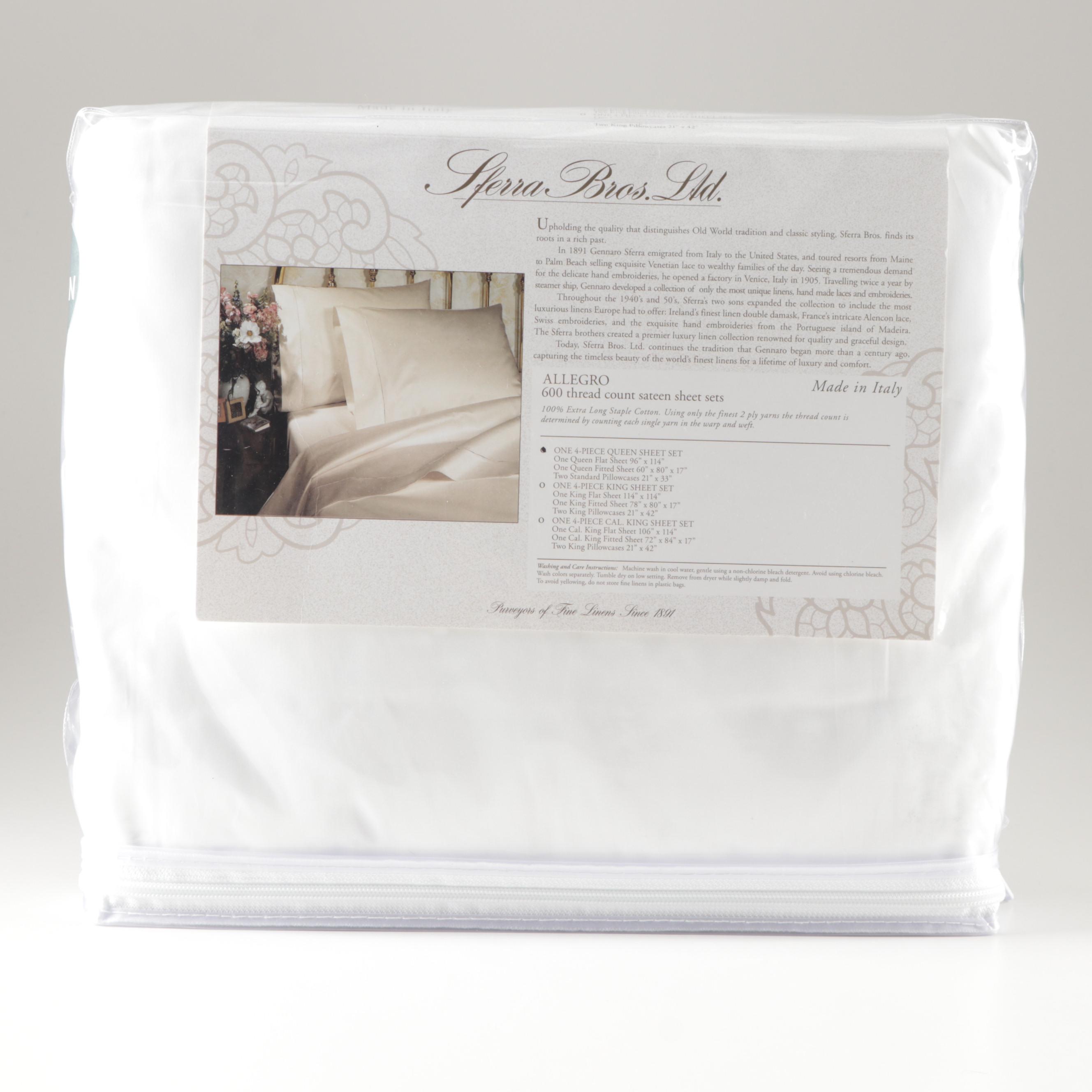 Sferra Bros. "Allegro" 600-TC Queen-Size Sheet Set