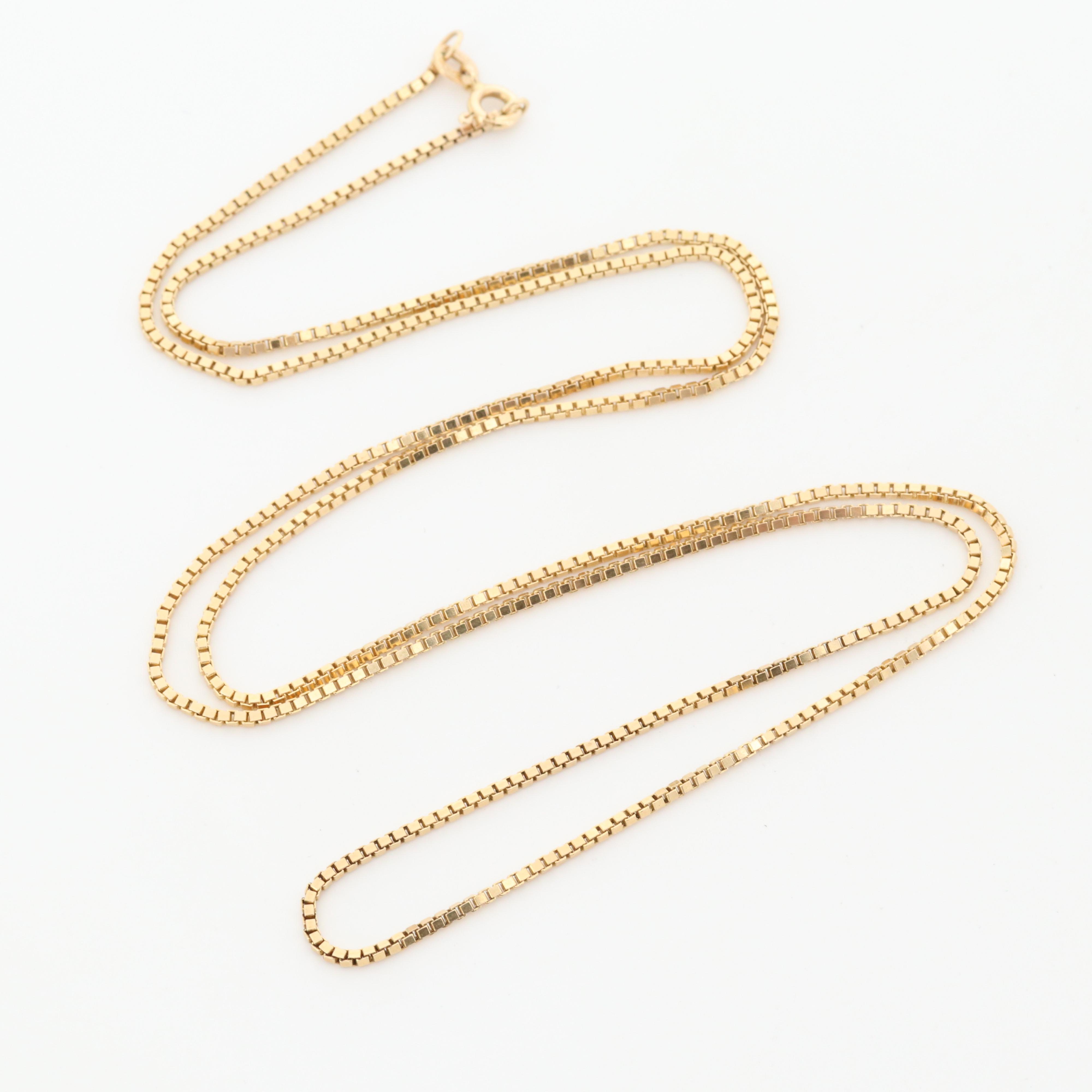 14K Yellow Gold Box Chain