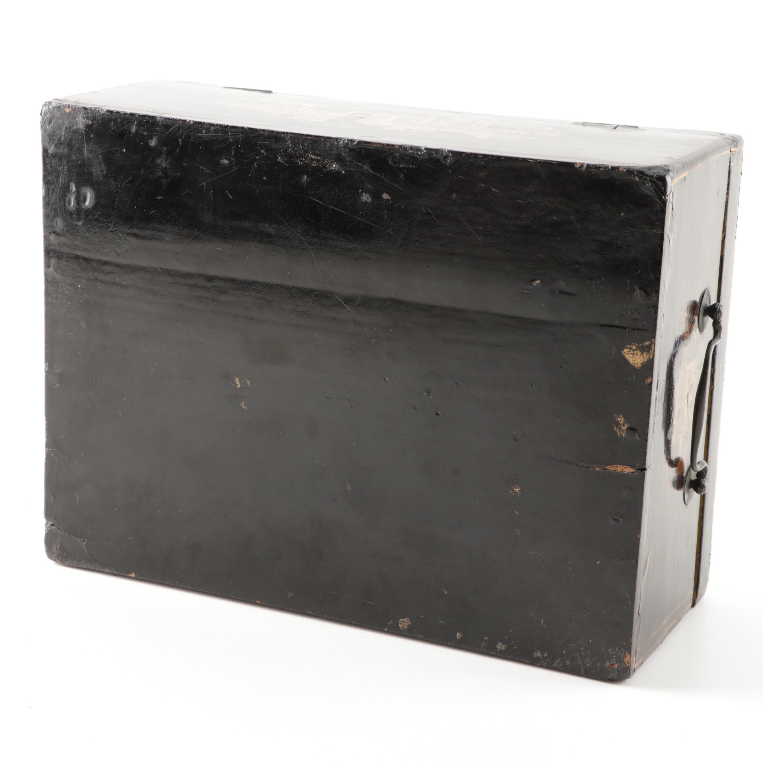 English Chinoiserie Lacquered Parcel Gilt Document Box, Circa 1875