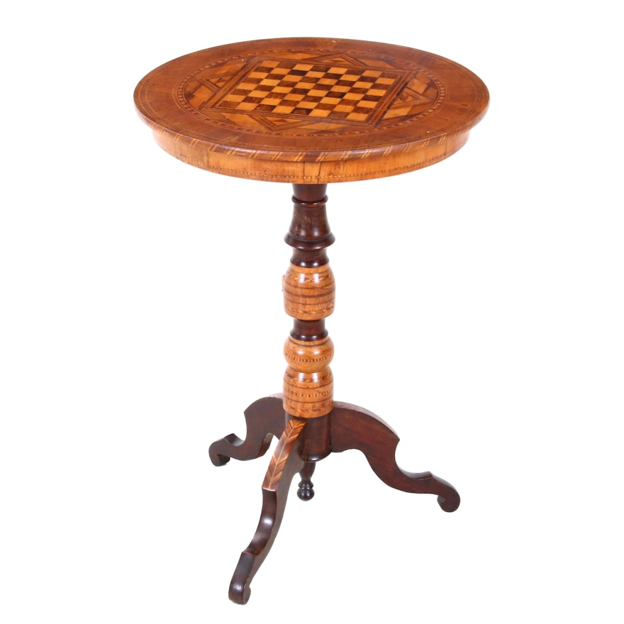 Continental Inlaid Chess Table, Late 19th Century