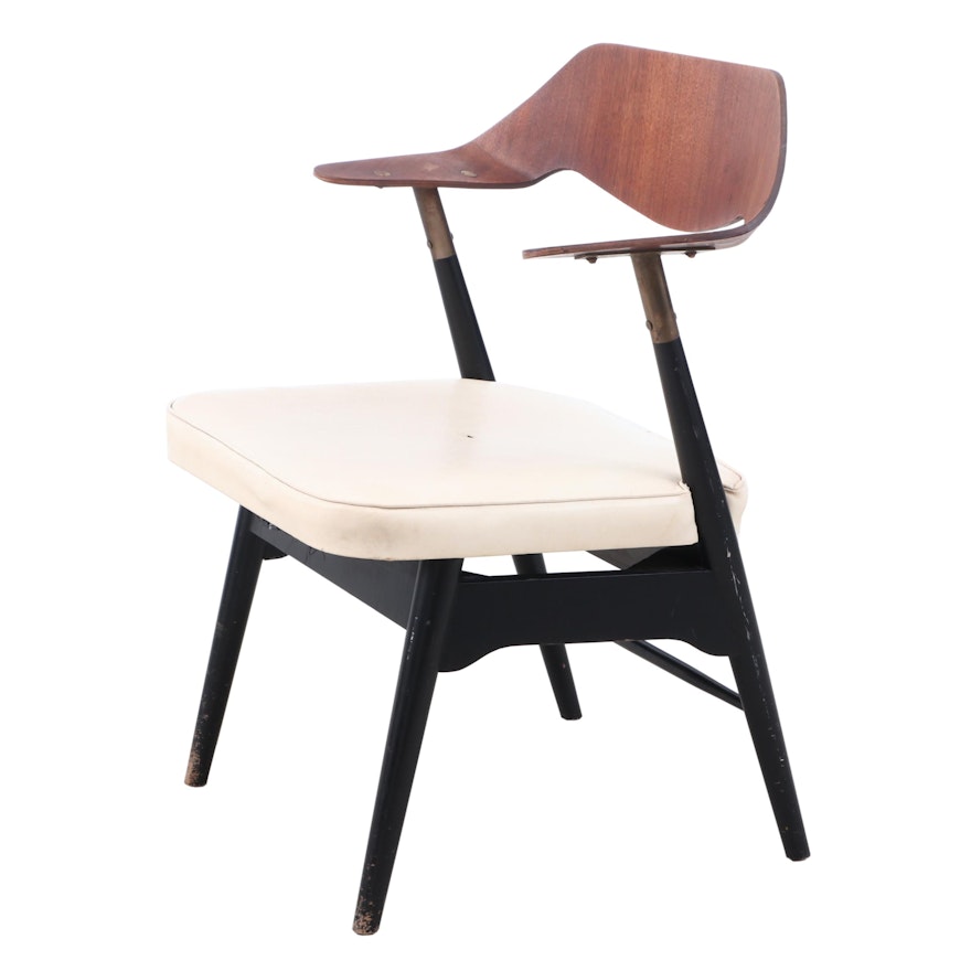 Mid Century Modern Walnut Arm Chair Designed by Ray Konai, For J.G.Furniture Co.