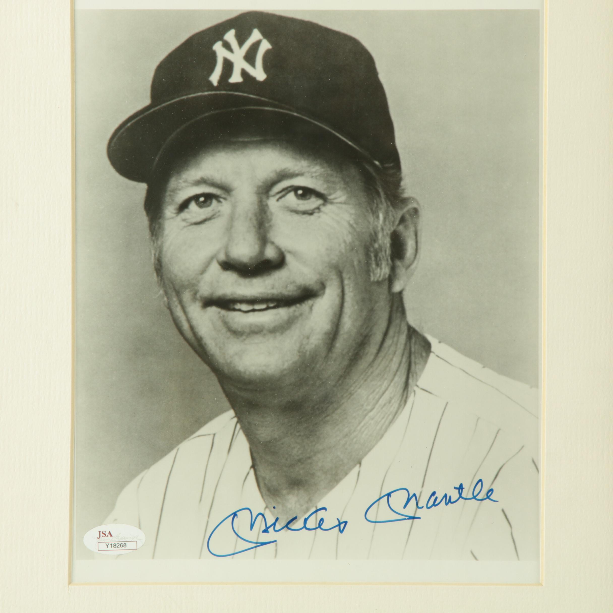 Mickey Mantle Signed Framed Picture, COA