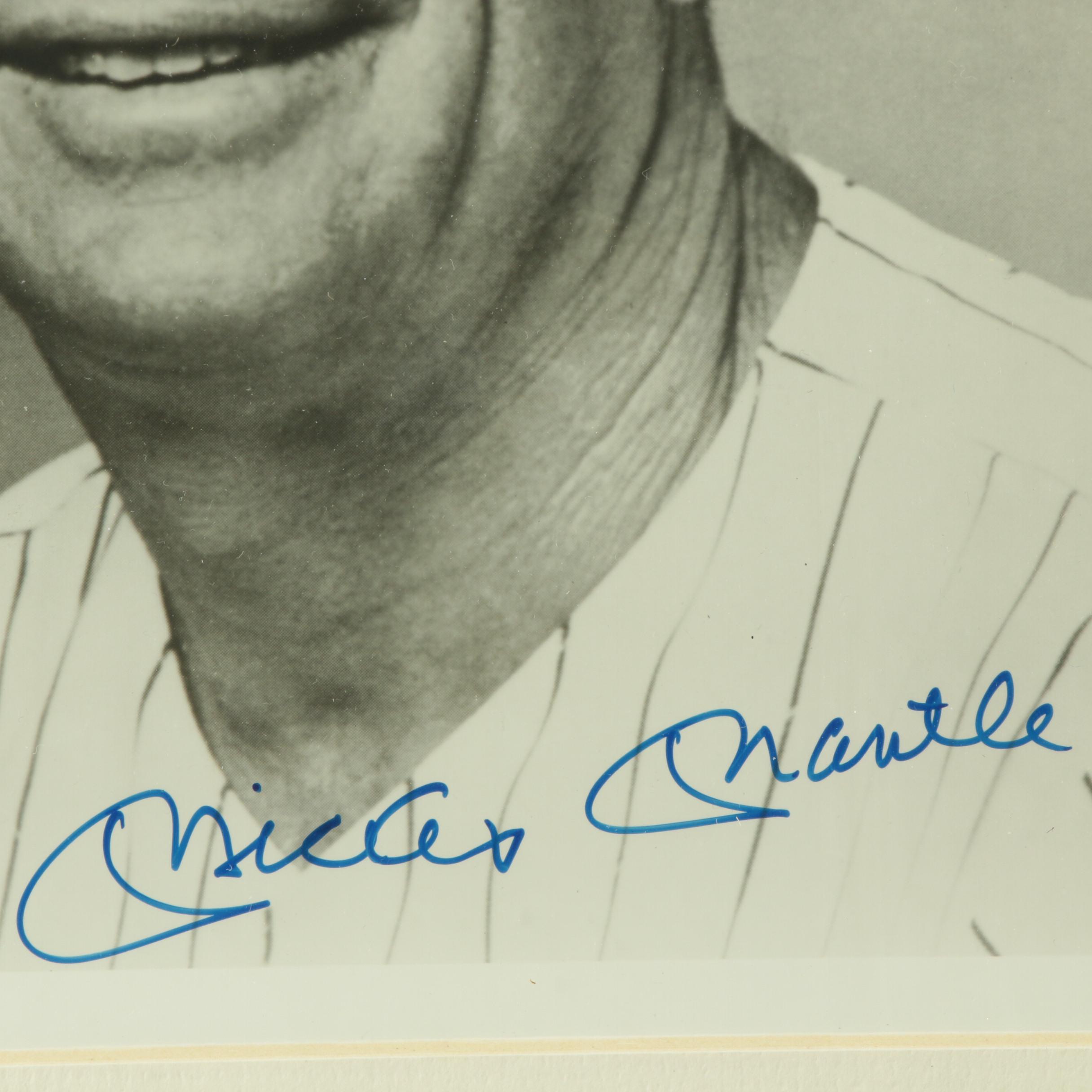 Mickey Mantle Signed Framed Picture, COA