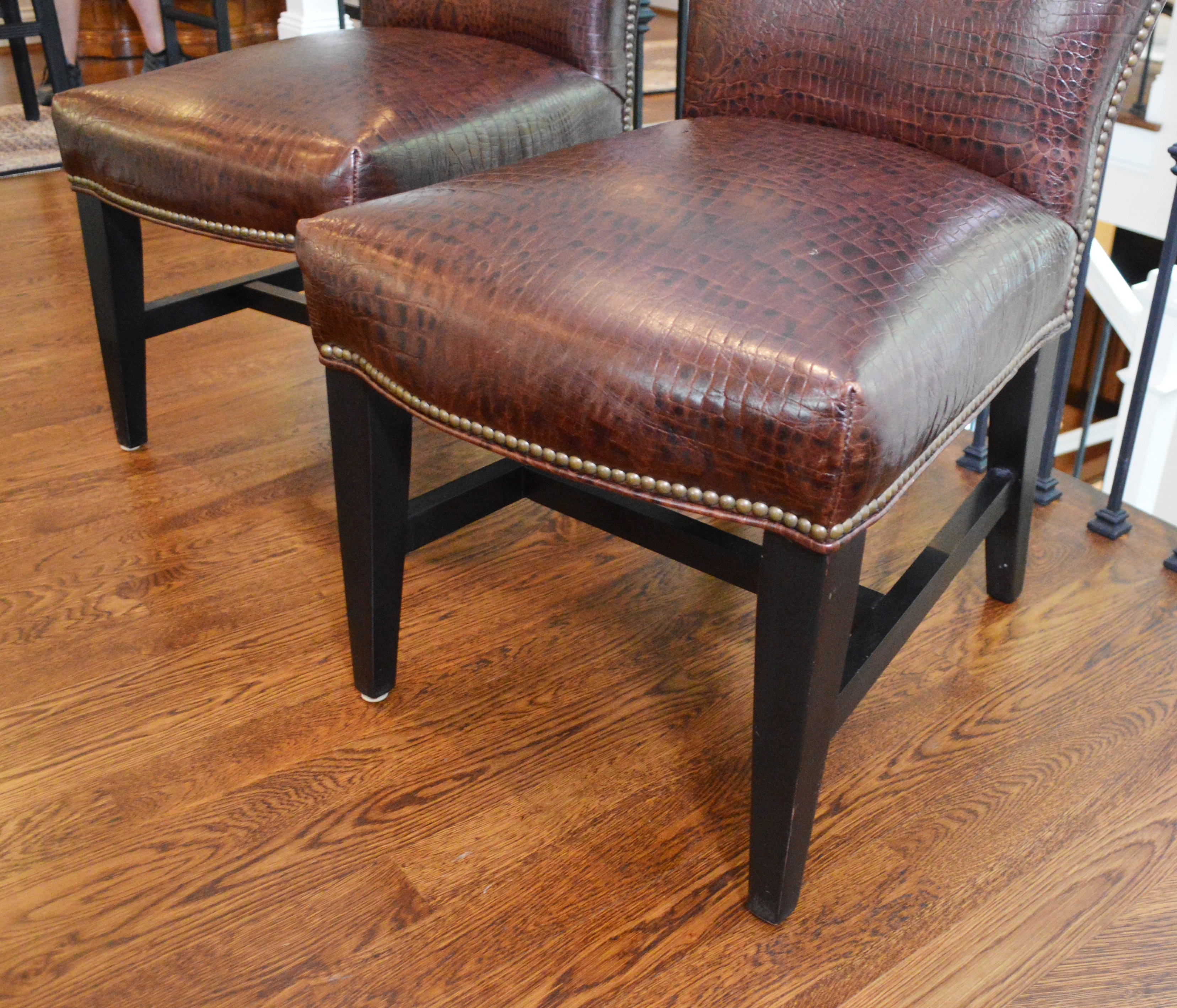Williams-Sonoma Pair of Maxwell Leather Side Chairs