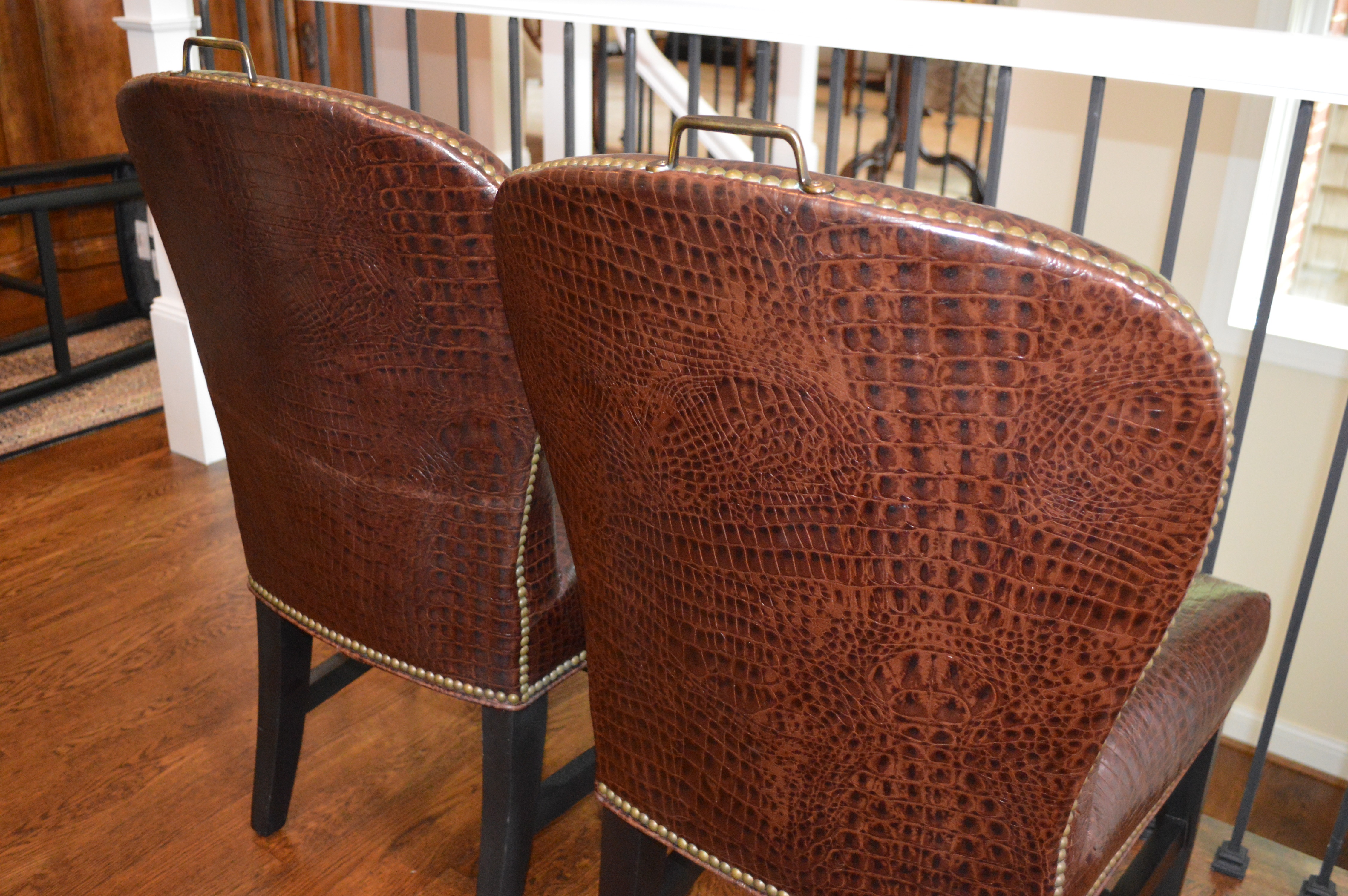 Williams-Sonoma Pair of Maxwell Leather Side Chairs