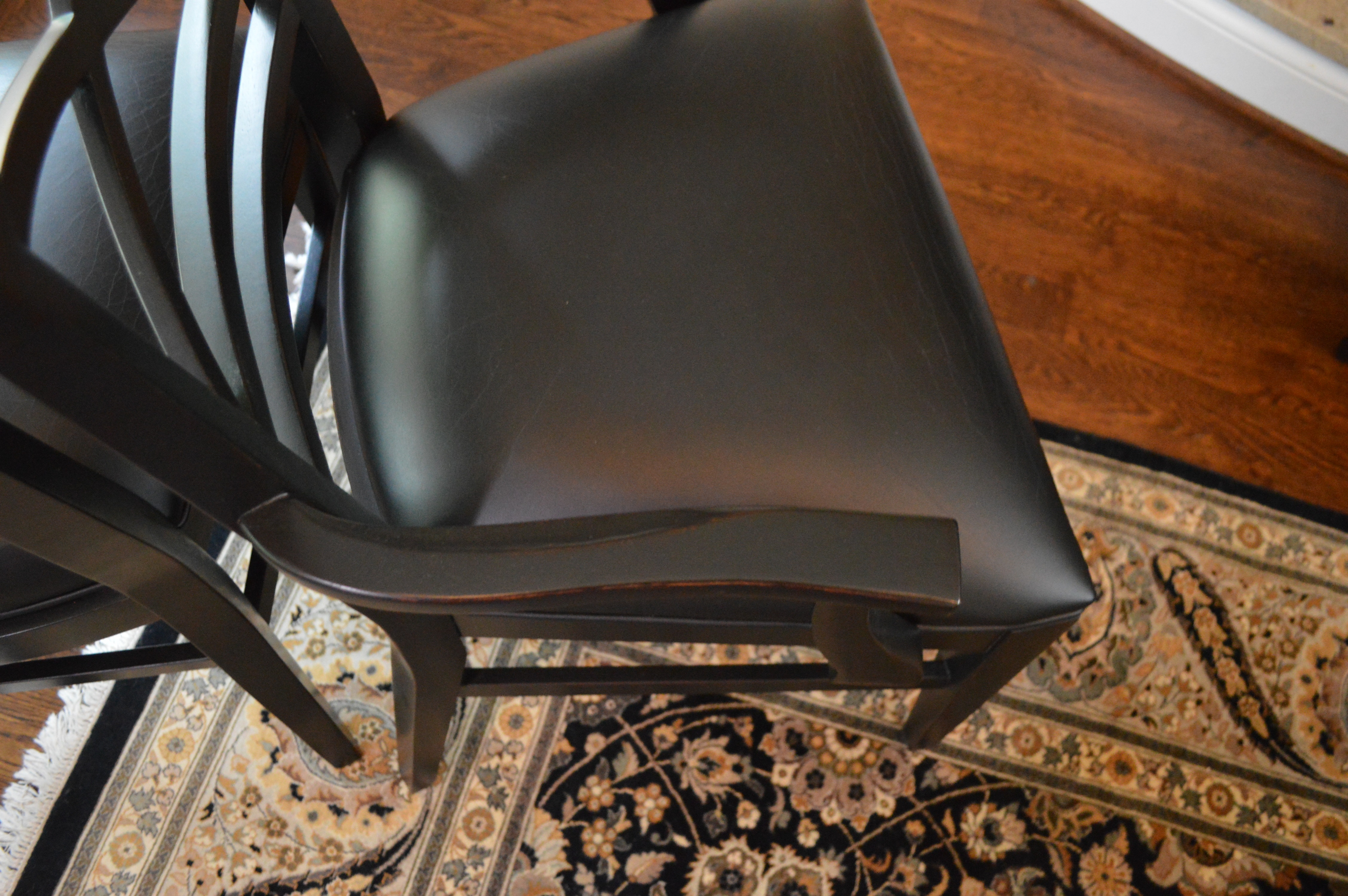 Ethan Allen Tango Black Dining Chairs, Set of Eight