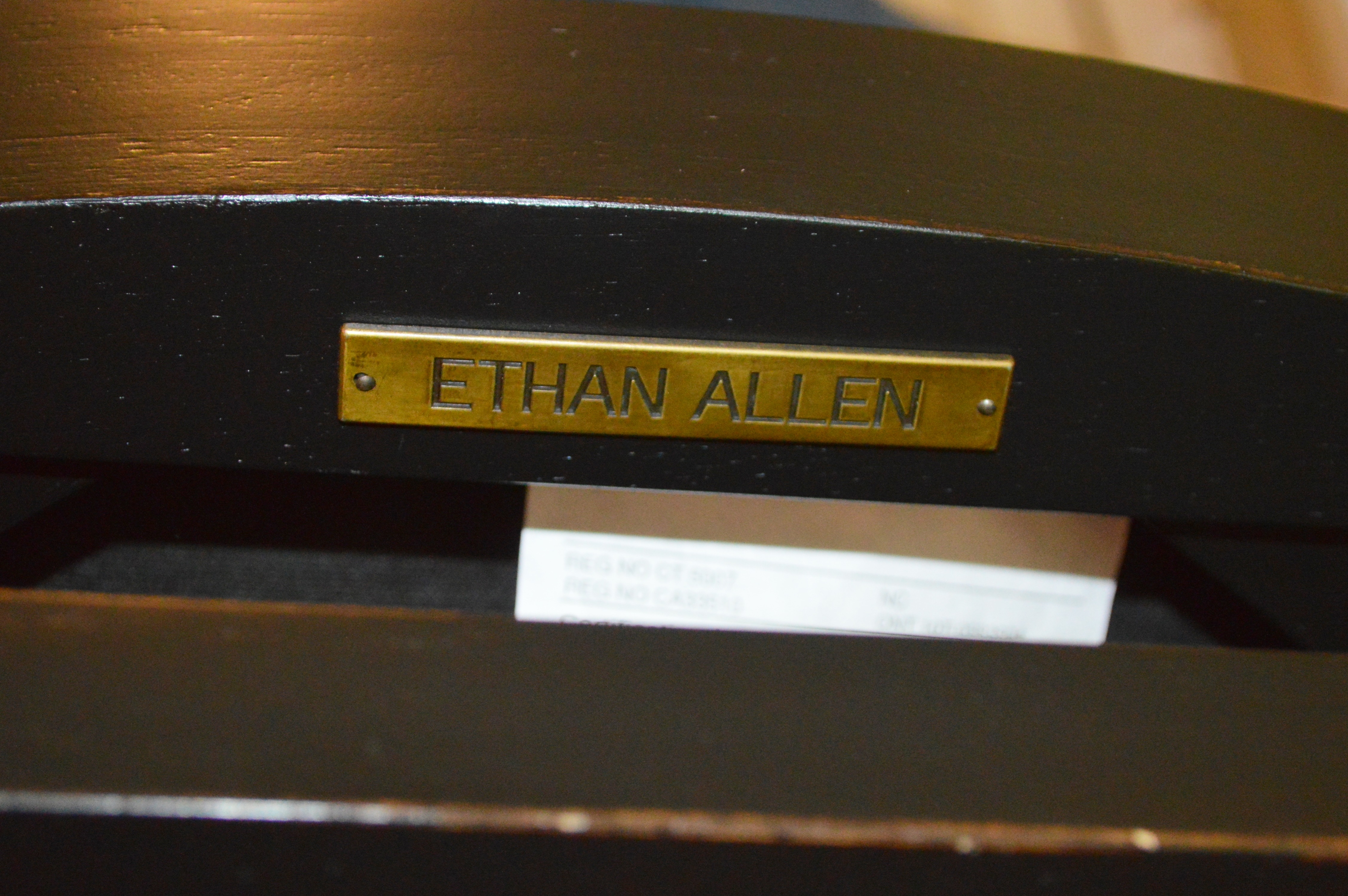 Ethan Allen Tango Black Dining Chairs, Set of Eight