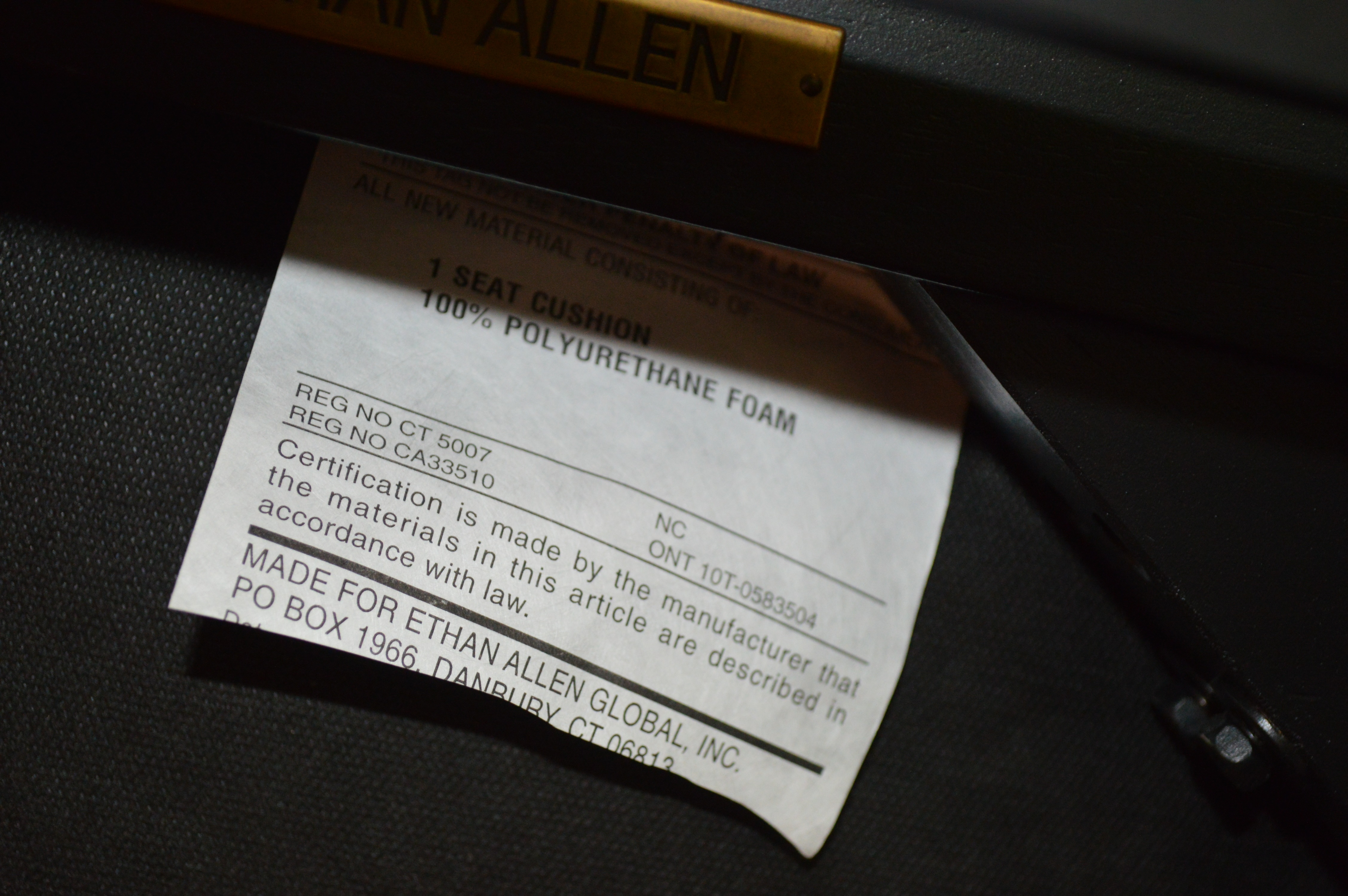 Ethan Allen Tango Black Dining Chairs, Set of Eight