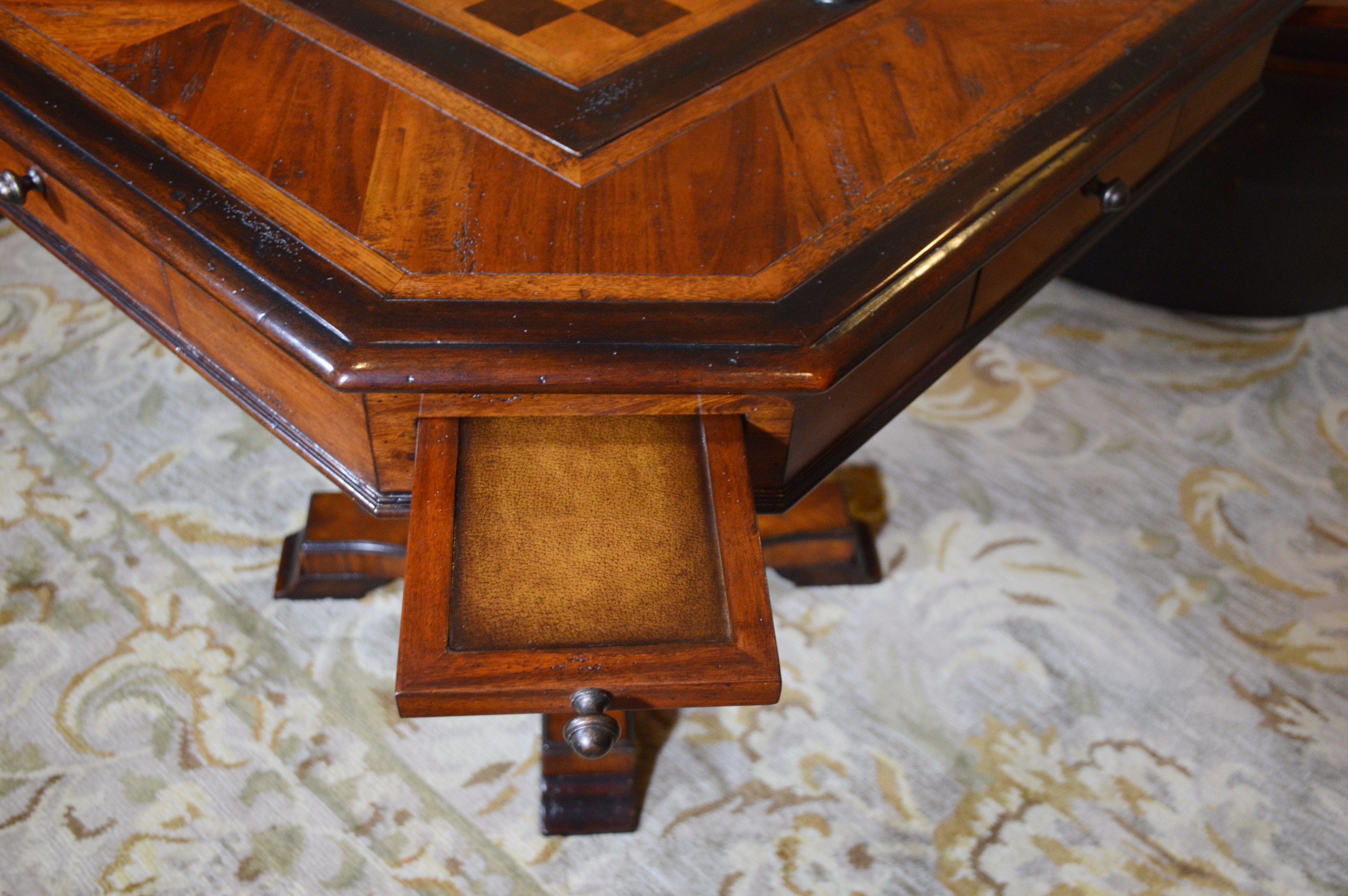 Theodore Alexander Ellery Rustic Parquetry Game Table, Contemporary