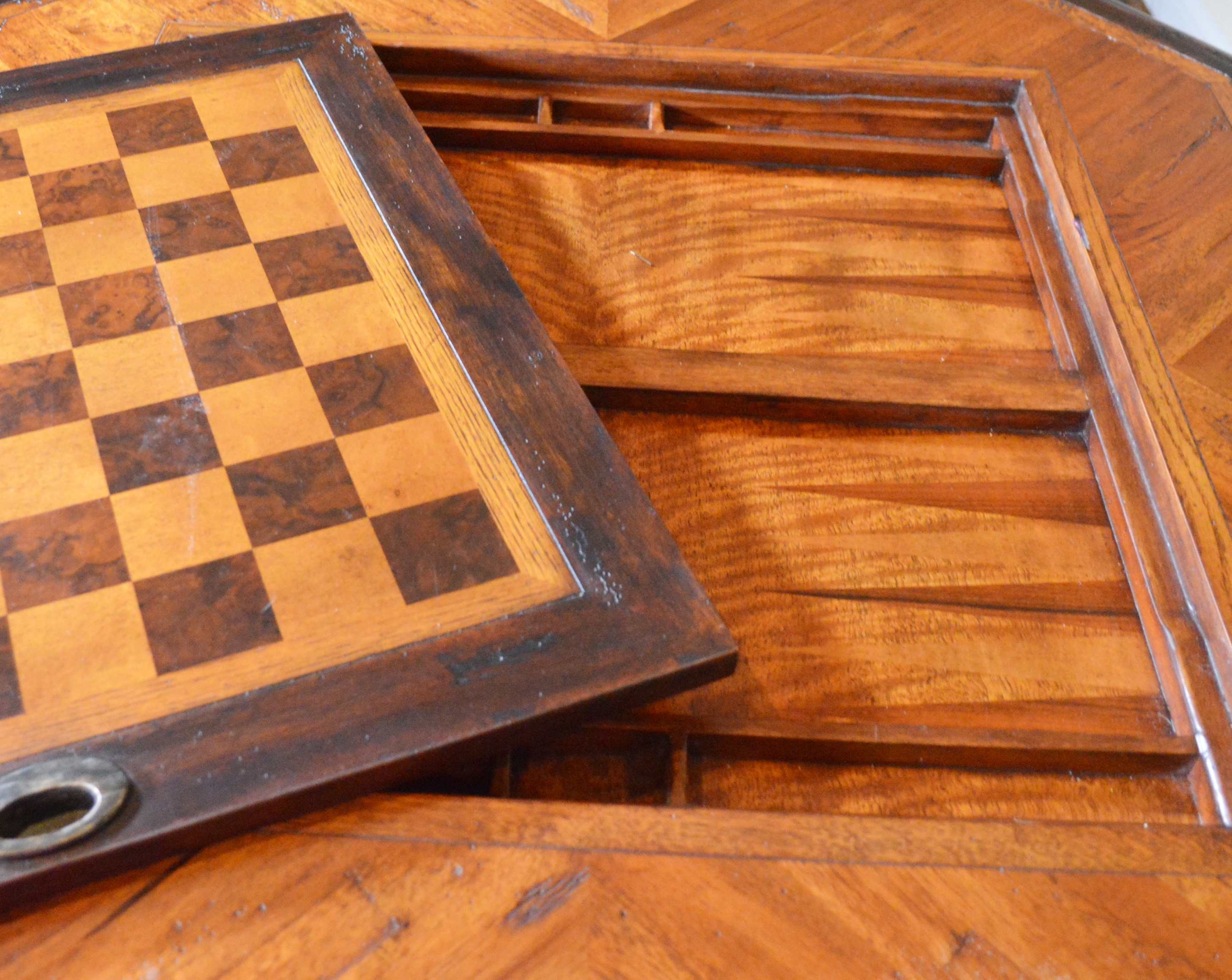 Theodore Alexander Ellery Rustic Parquetry Game Table, Contemporary