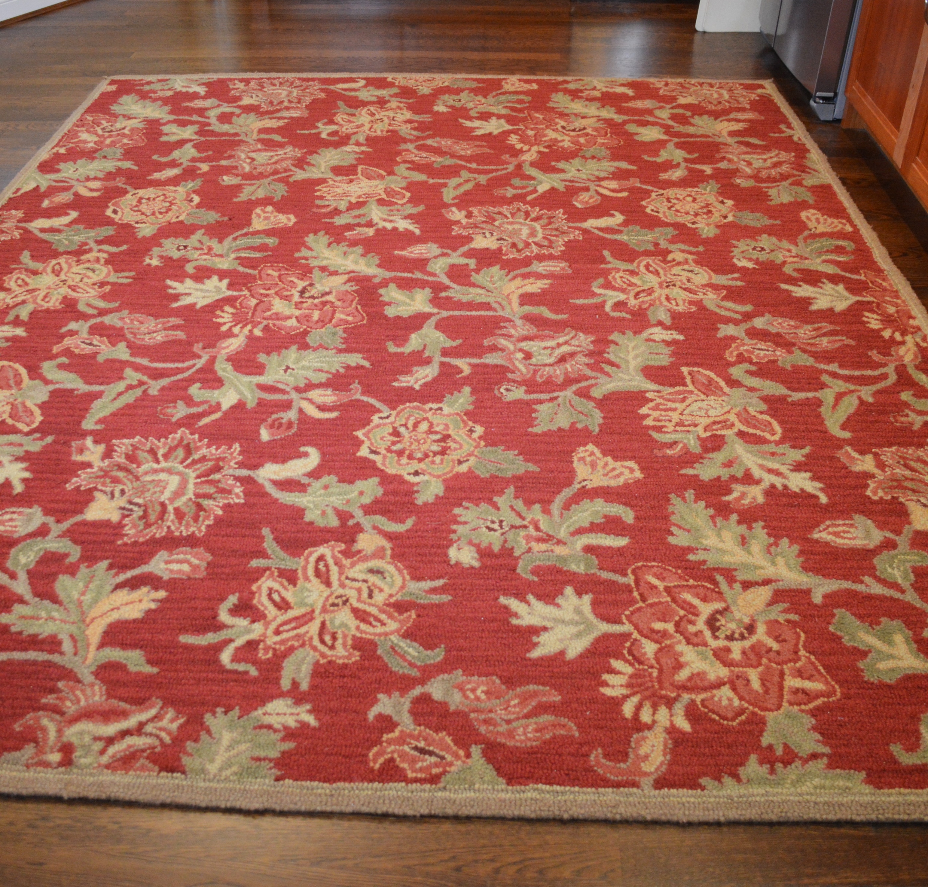 Tufted Pottery Barn "Palampore Red" Wool Rug