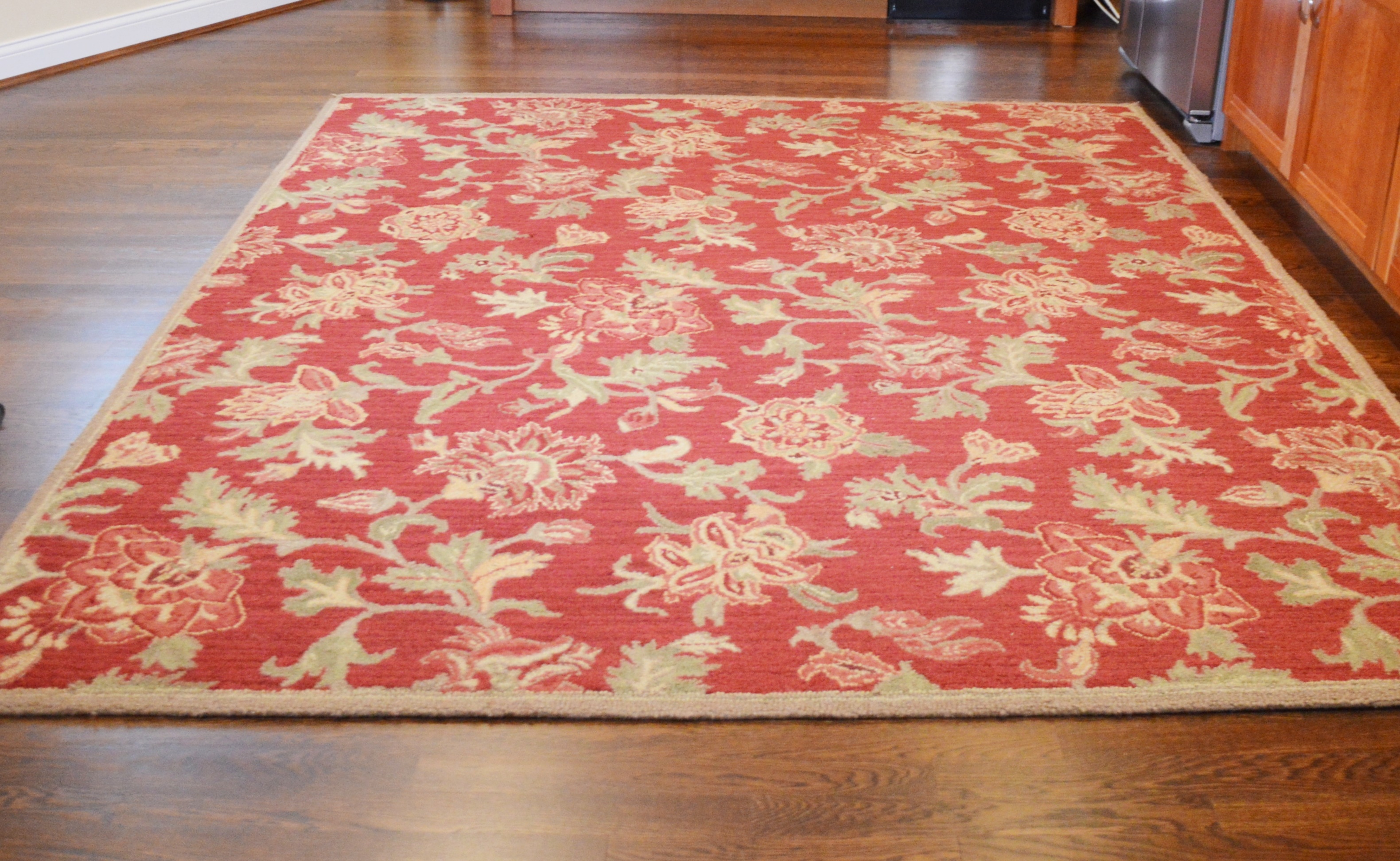 Tufted Pottery Barn "Palampore Red" Wool Rug