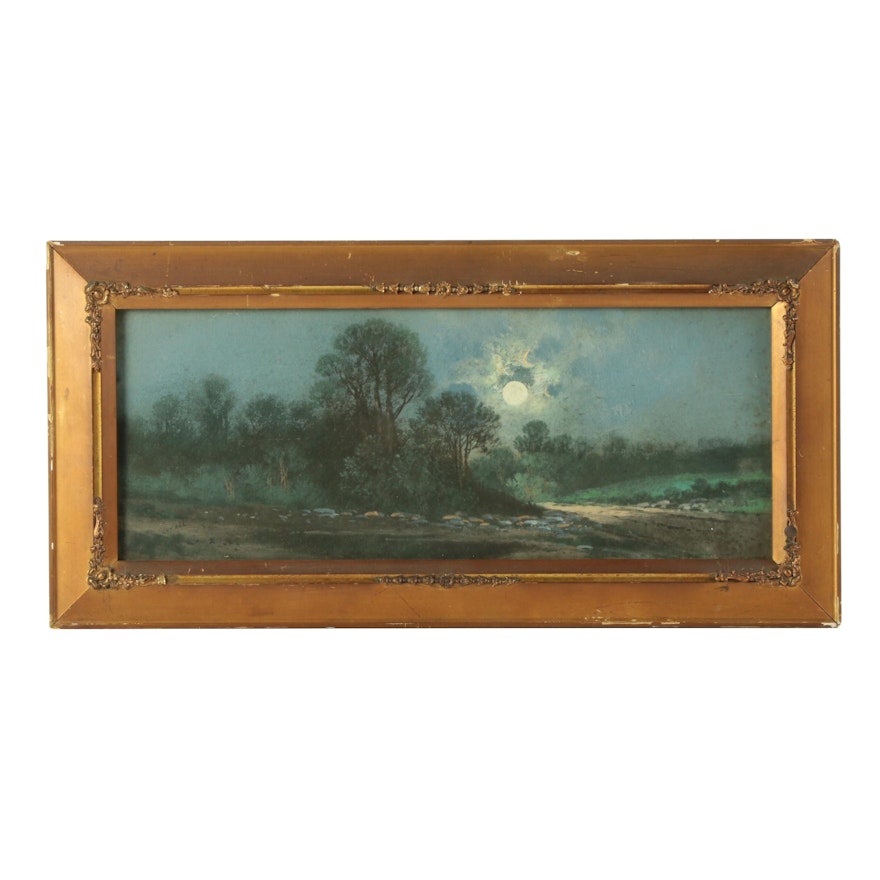 Lovell Pastel Drawing of Nocturnal Landscape