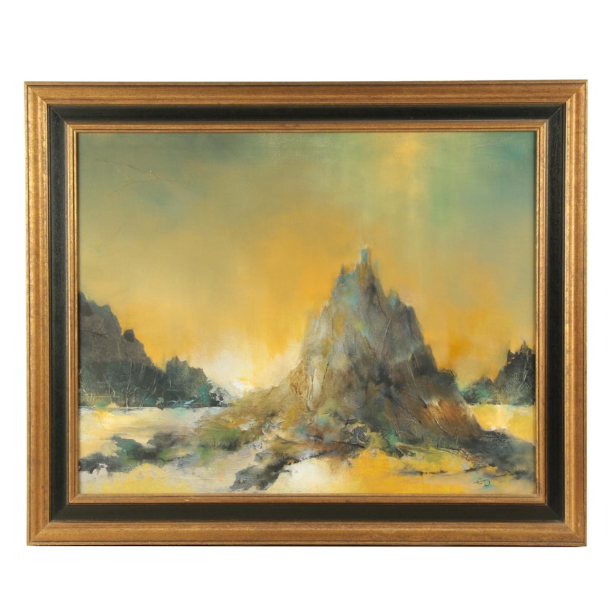 Oil Painting of Mountain Landscape