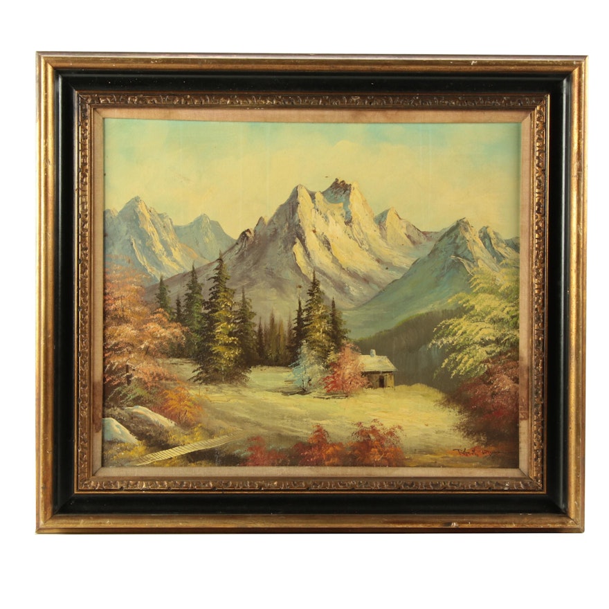 Robert Moore Mid Century Oil Landscape Painting