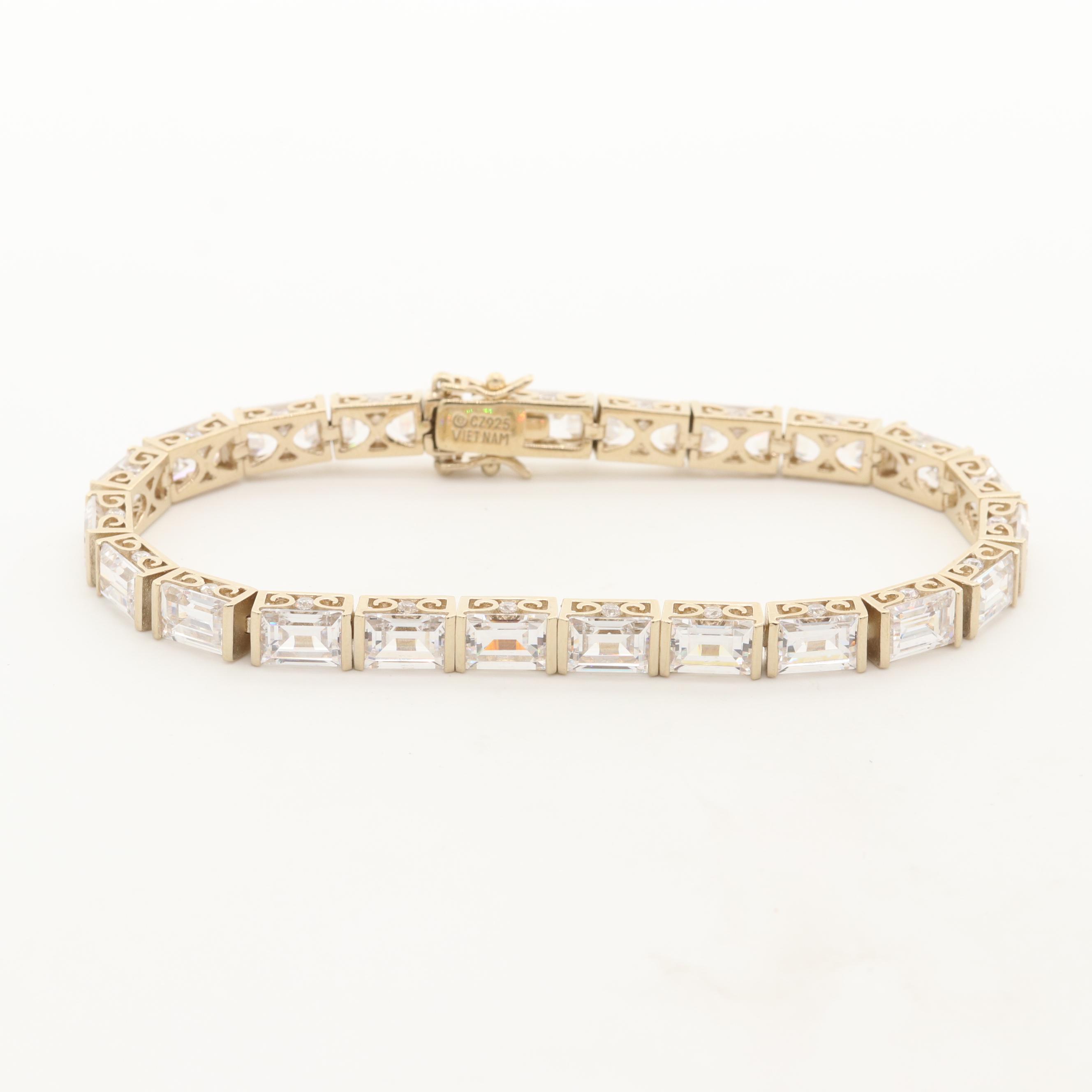 Sterling Silver Cubic Zirconia Bracelets