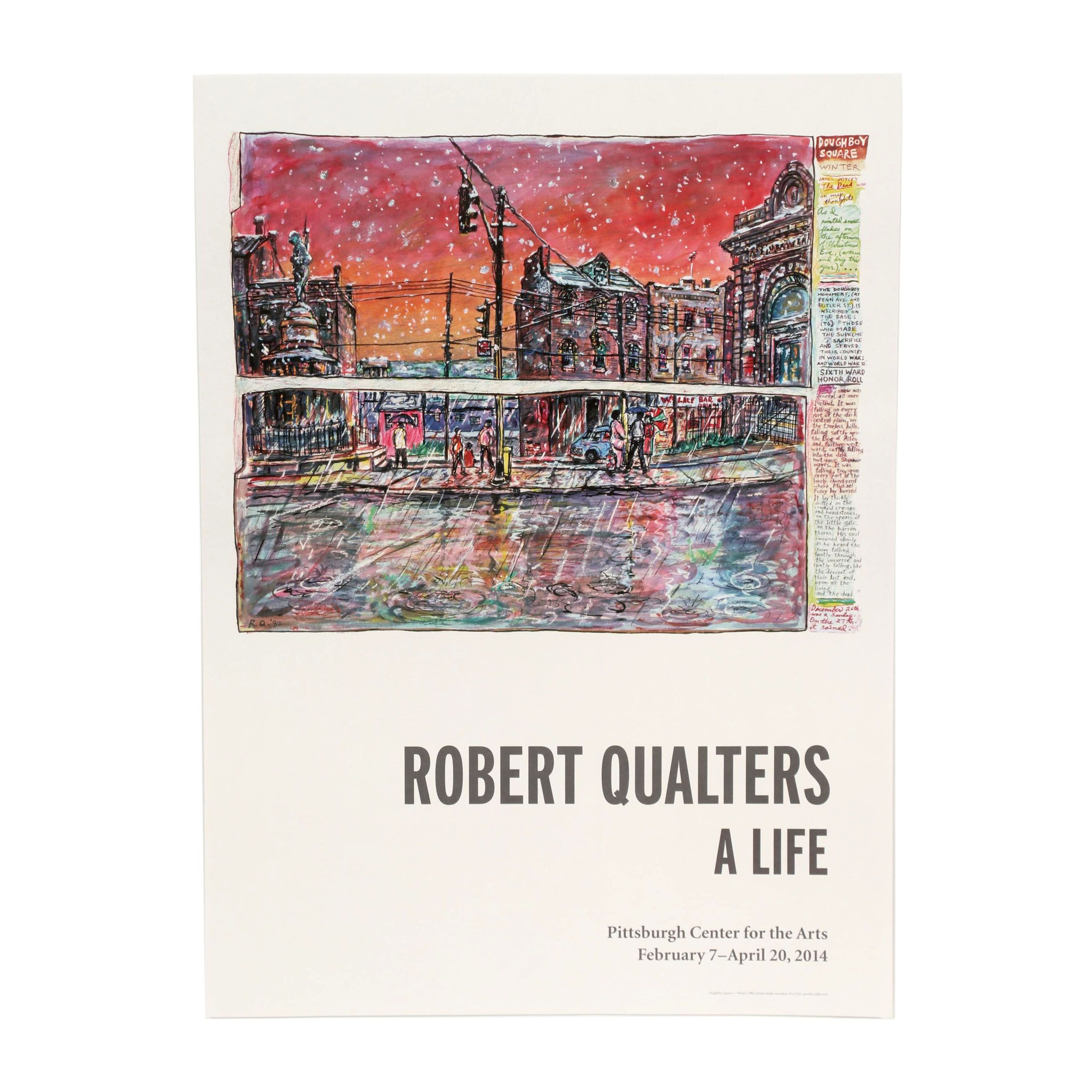 Pittsburgh Center for the Arts Exhibition Poster for "Robert Qualters: A Life"