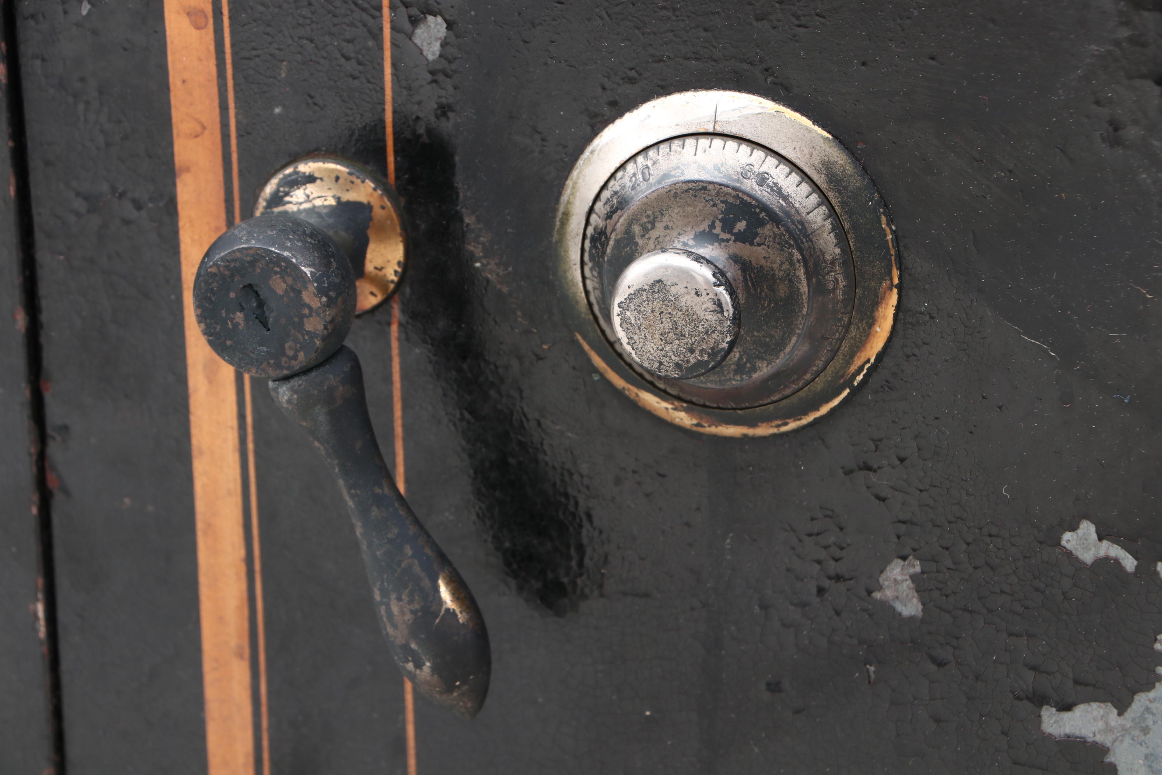 Antique Safe on Wheels with Combination Lock, Early to Mid 20th Century