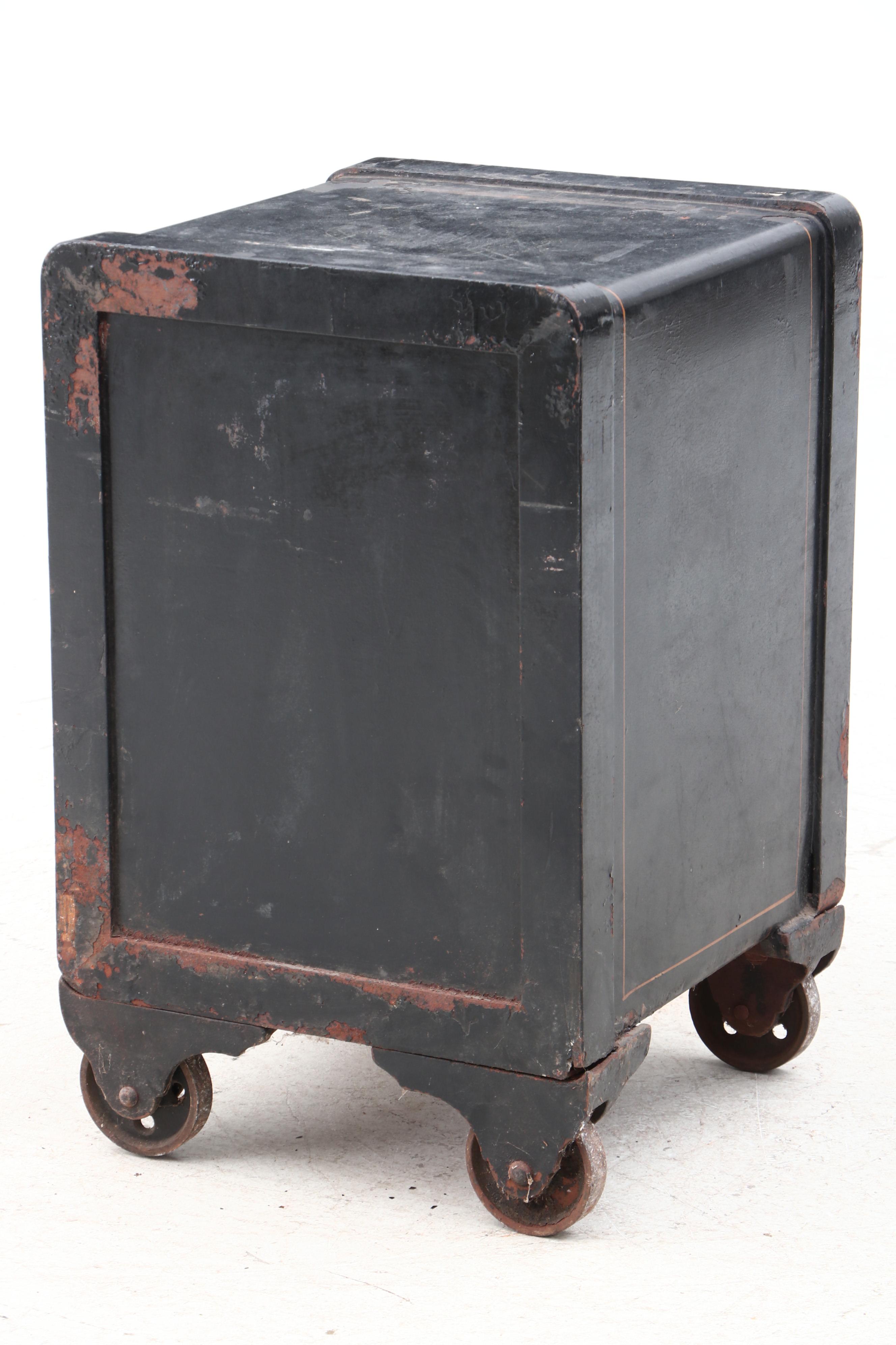 Antique Safe on Wheels with Combination Lock, Early to Mid 20th Century