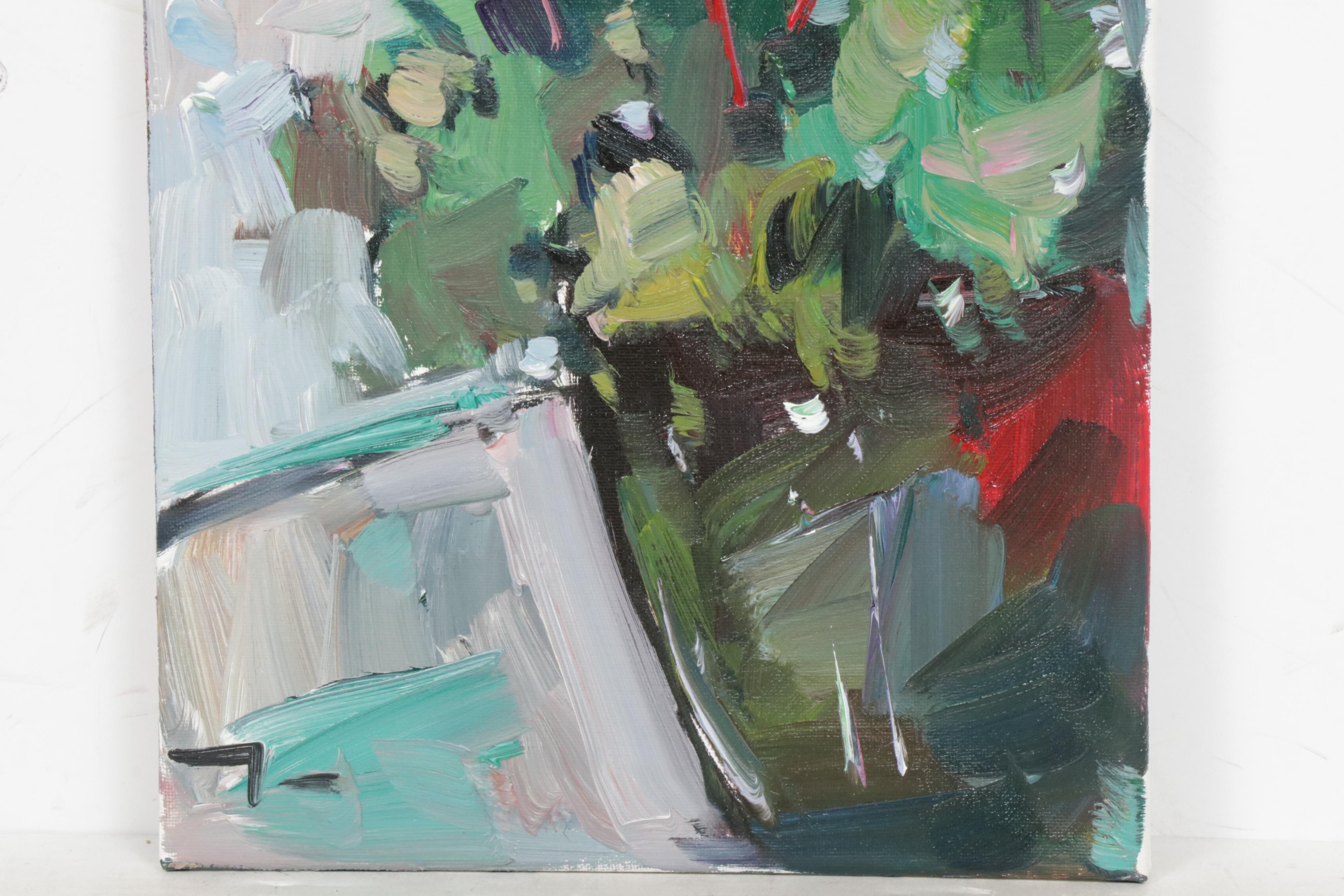 Jose Trujillo Oil Painting "Potted Plants"