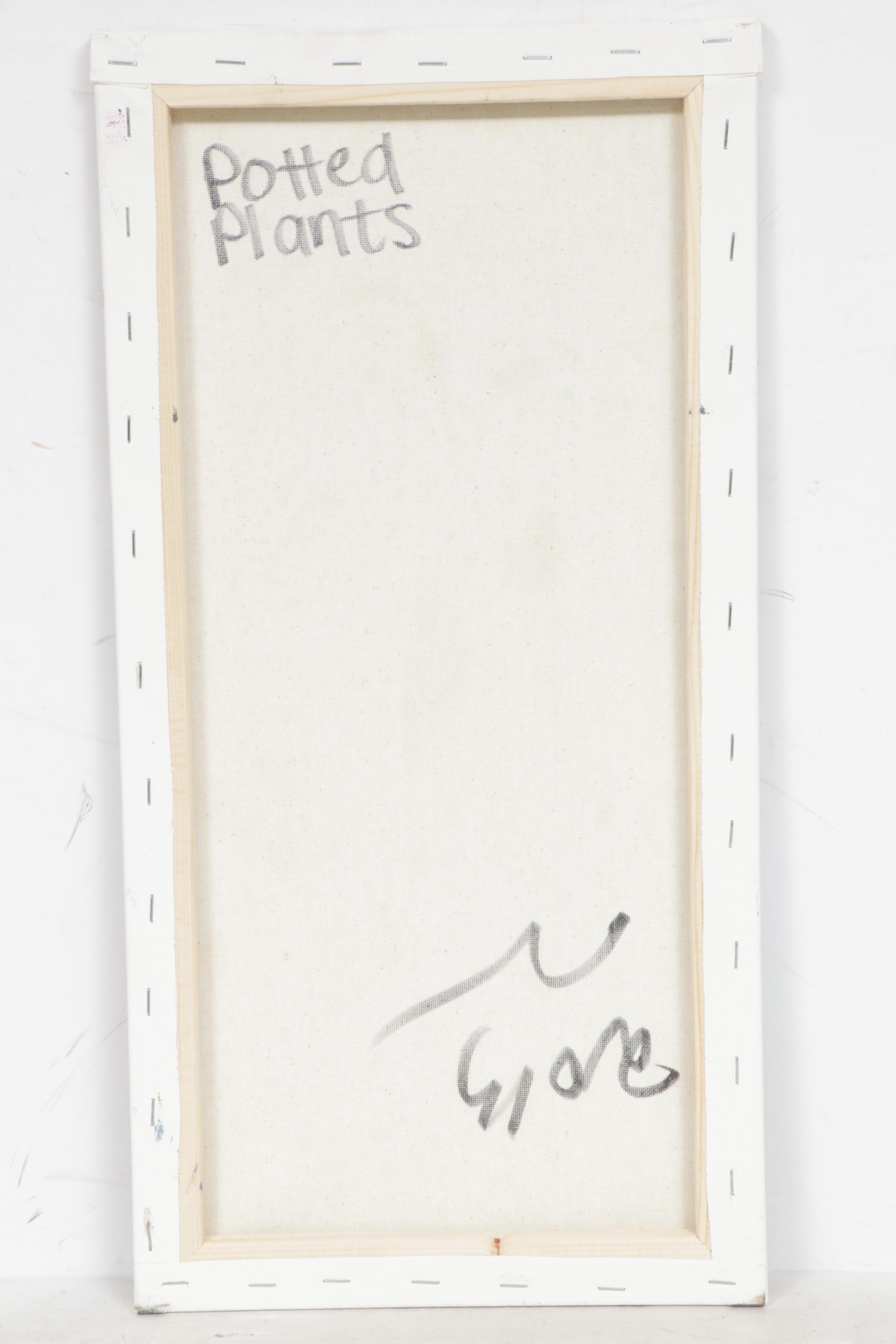 Jose Trujillo Oil Painting "Potted Plants"