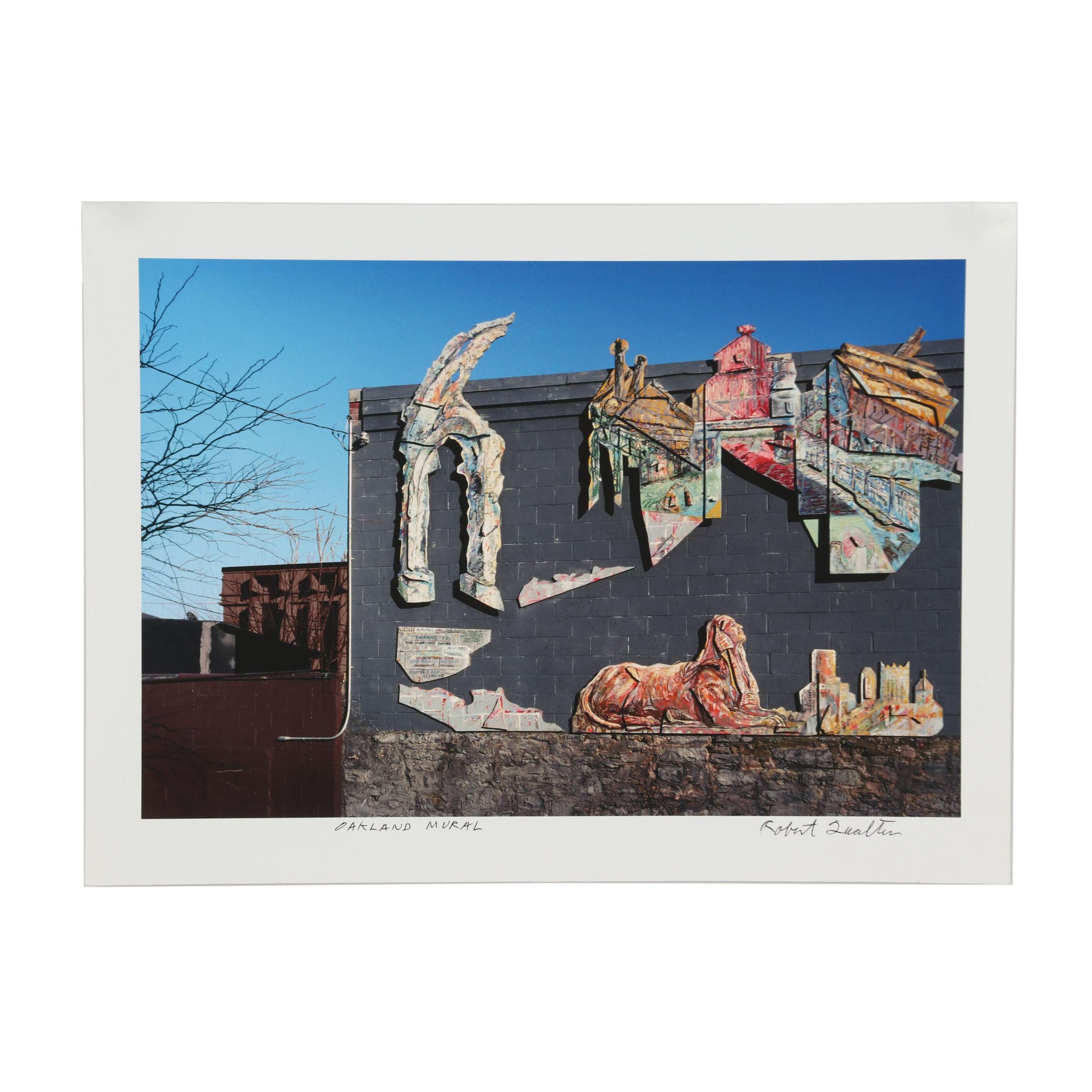 Signed Chromogenic Photograph of Robert Qualter's "Oakland Mural"