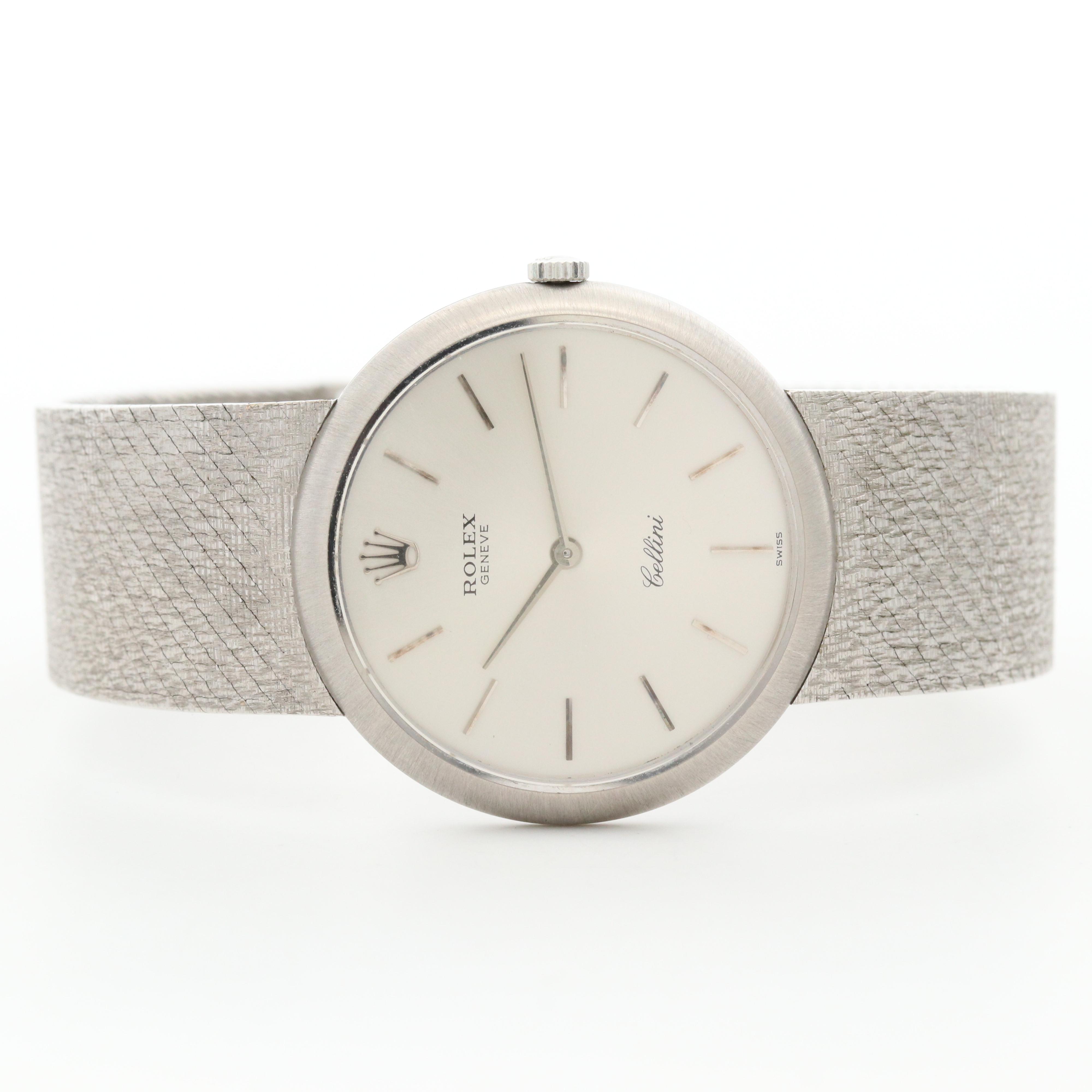 Vintage Rolex Cellini 18K White Gold Stem Wind Watch