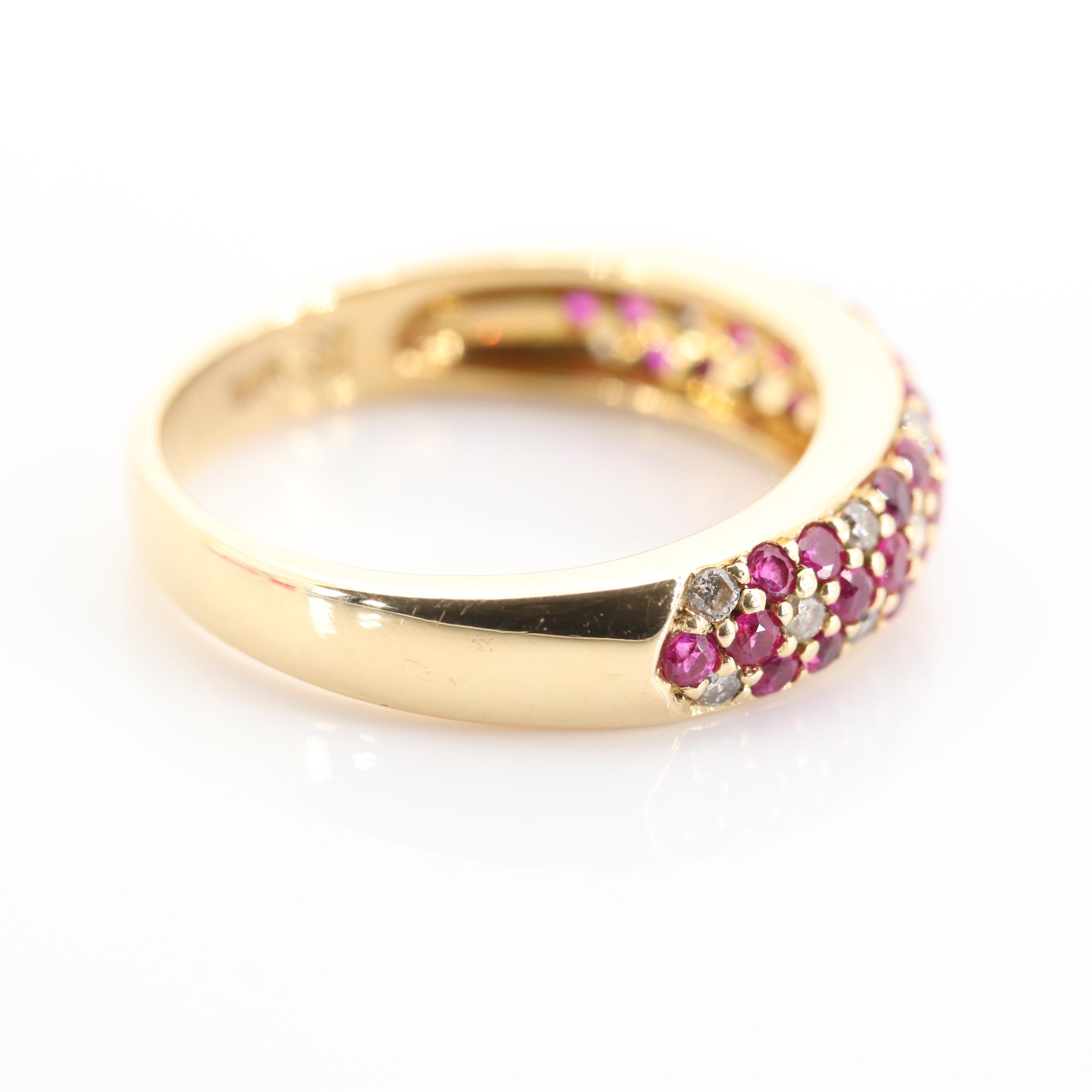 LeVian 18K Yellow Gold Ruby and Diamond Flower Ring