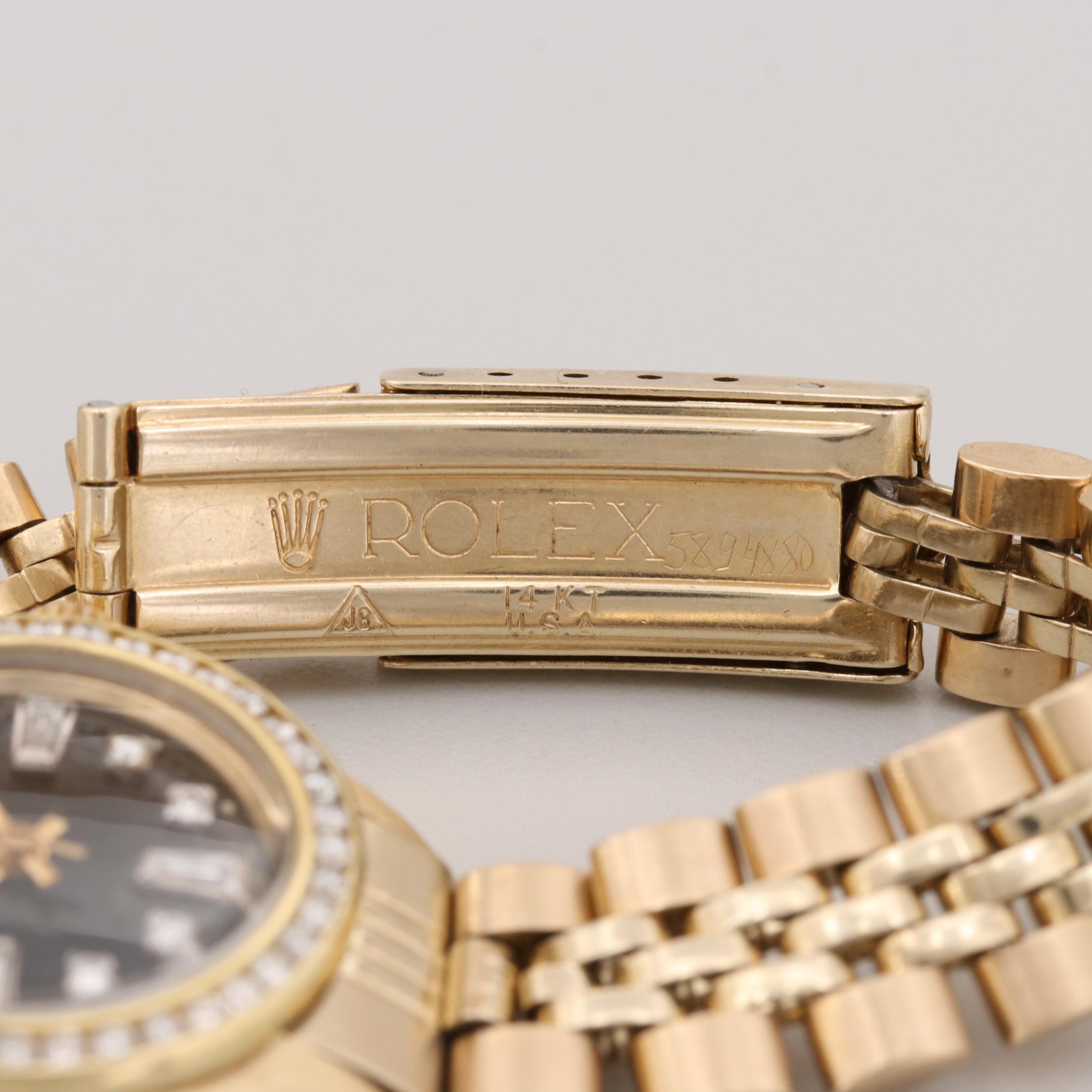 Vintage Rolex Oyster Perpetual 14K Gold and Diamond Automatic Watch