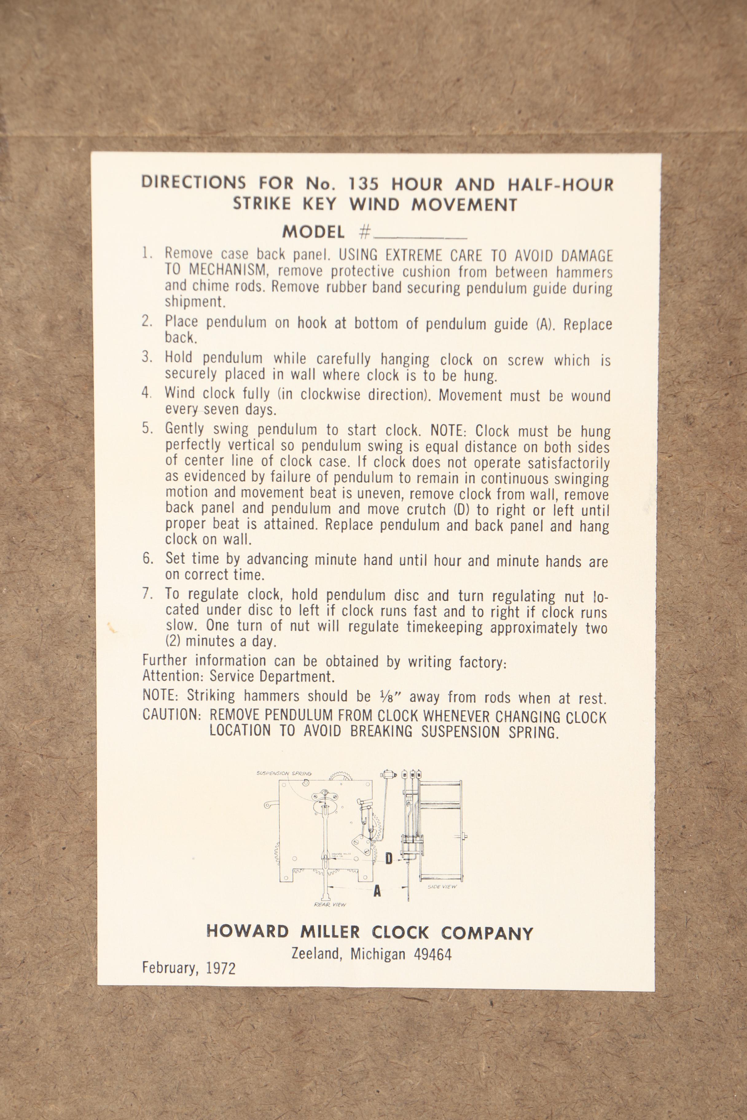 Howard Miller Regulator Pendulum Wall Clock, Contemporary