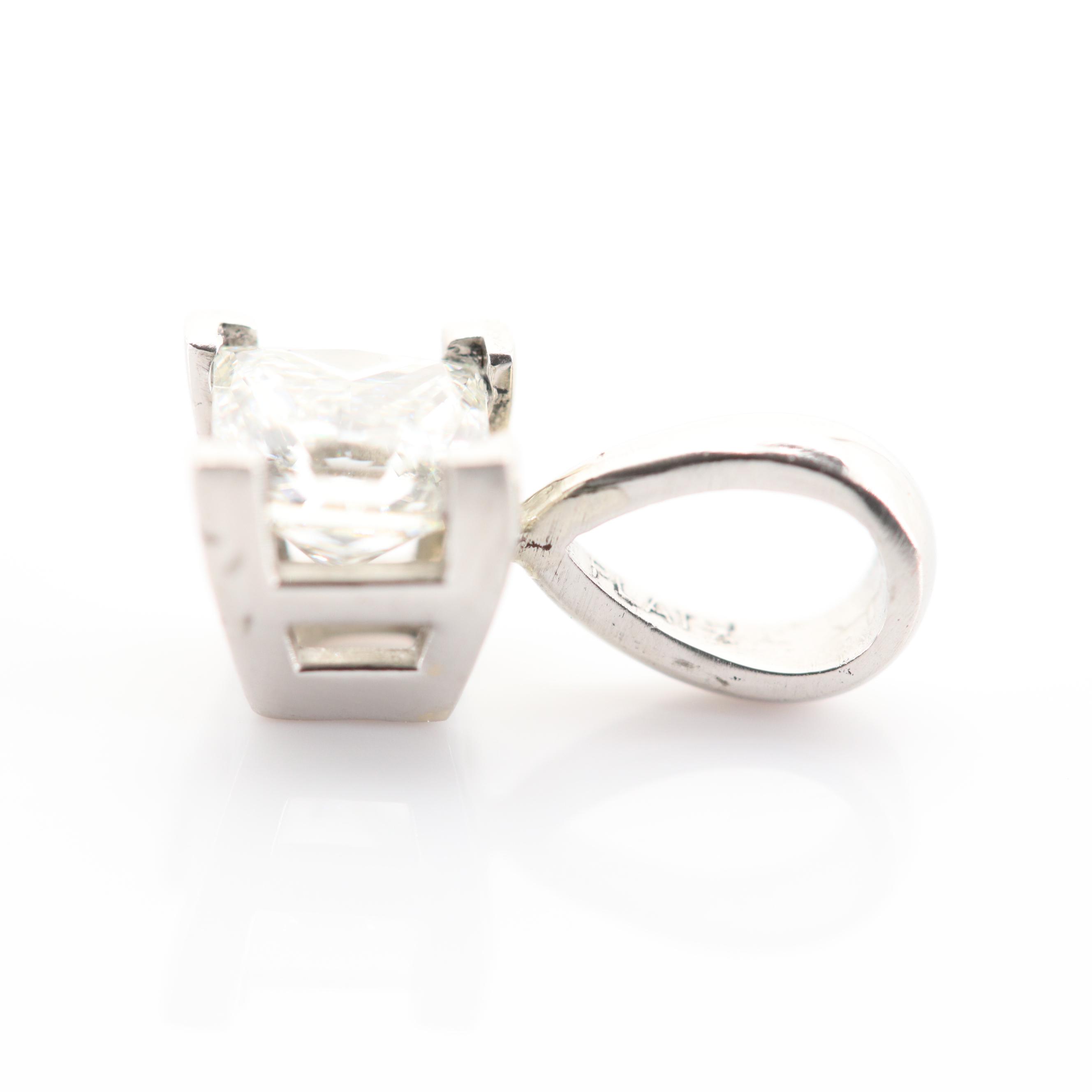 Platinum 0.51 CT Diamond Pendant