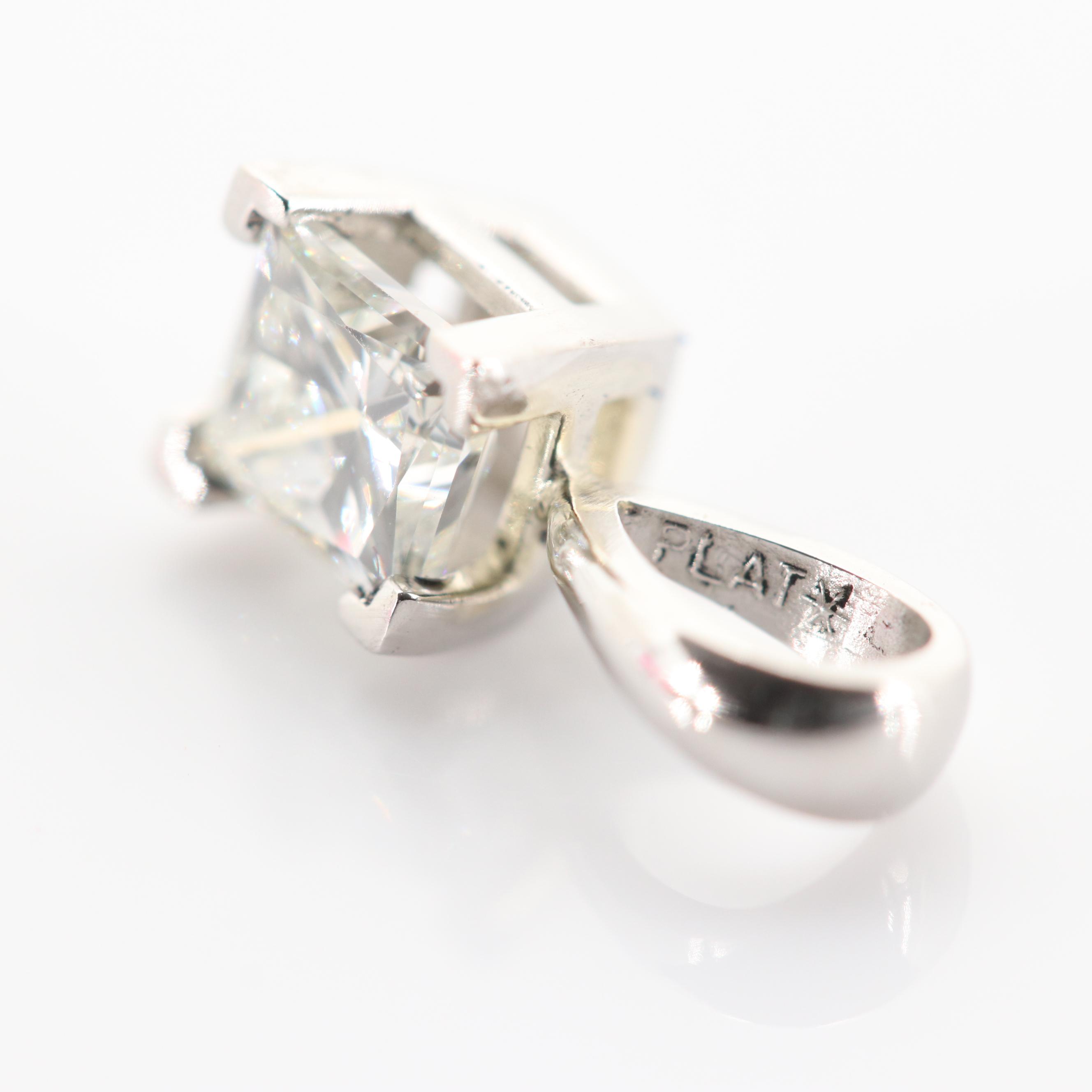 Platinum 0.51 CT Diamond Pendant