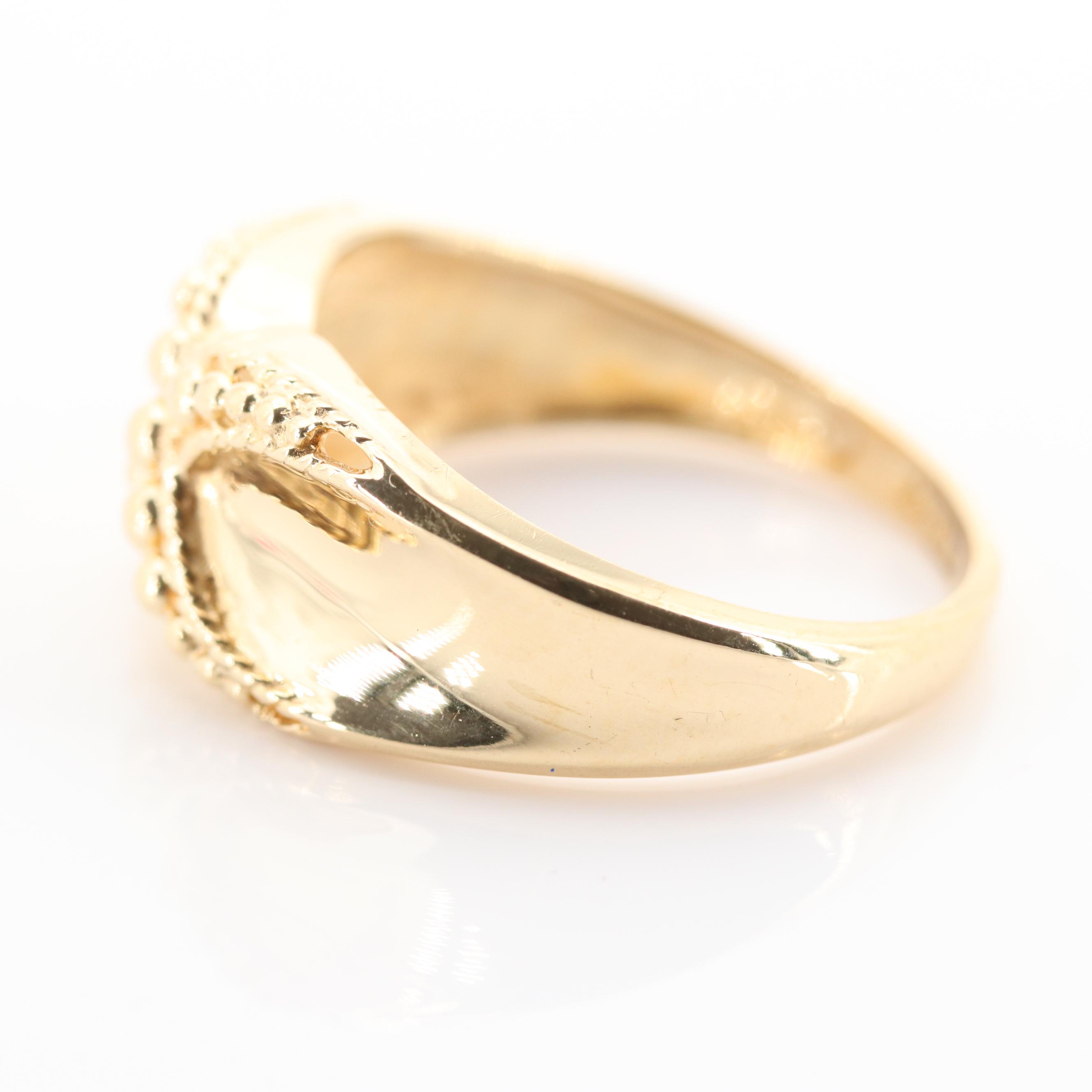 18K Yellow Gold "X" Ring