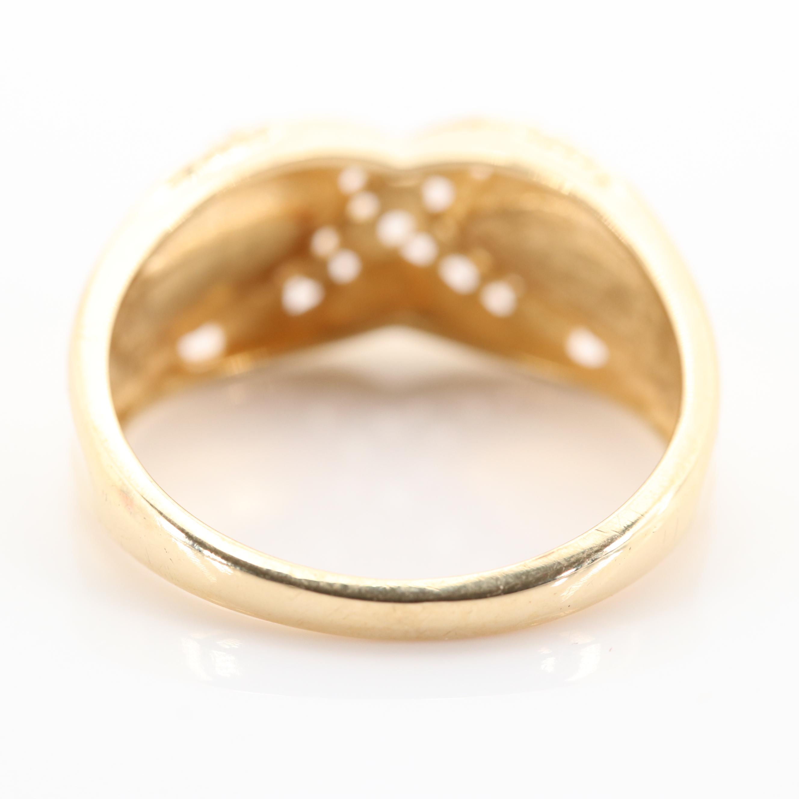 18K Yellow Gold "X" Ring