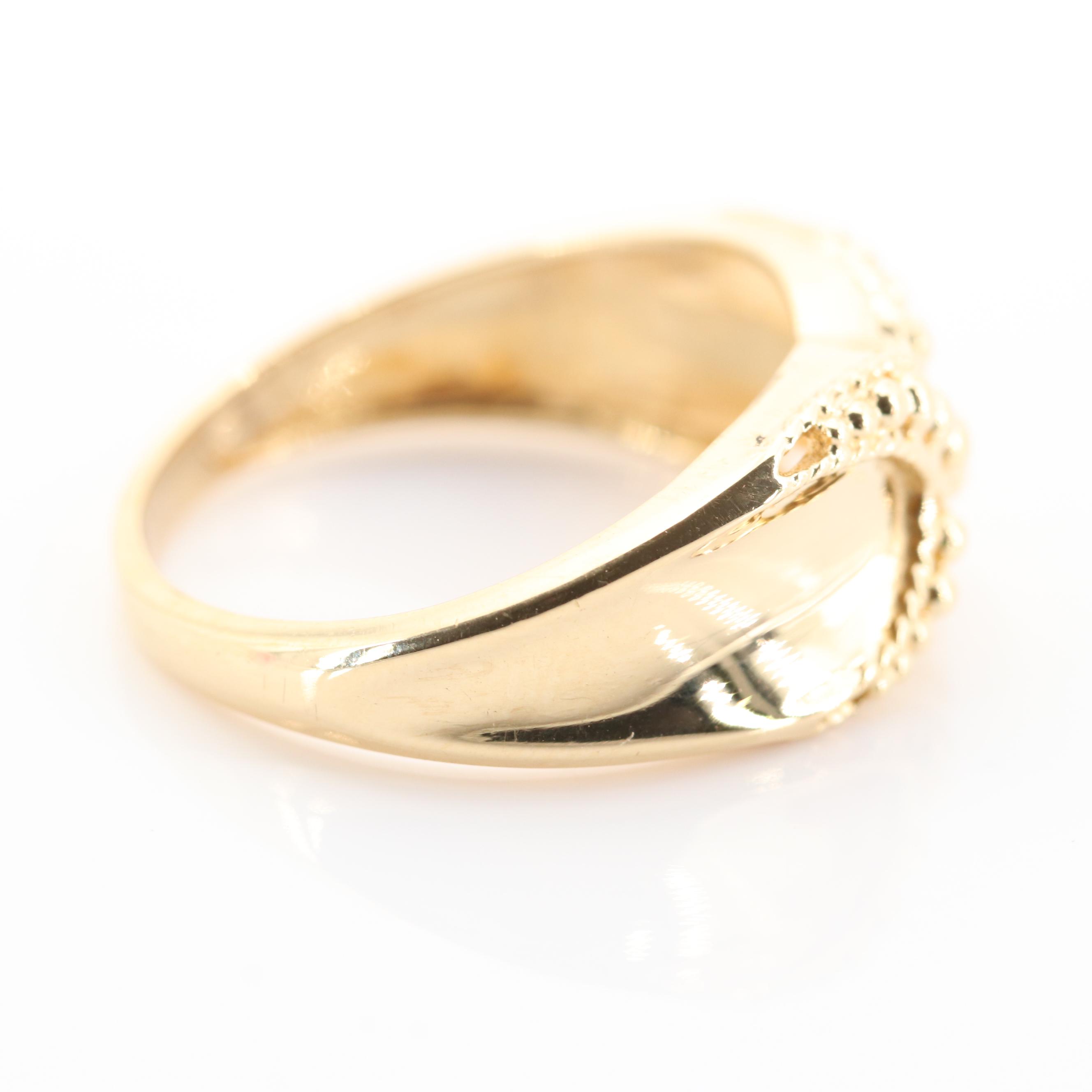 18K Yellow Gold "X" Ring