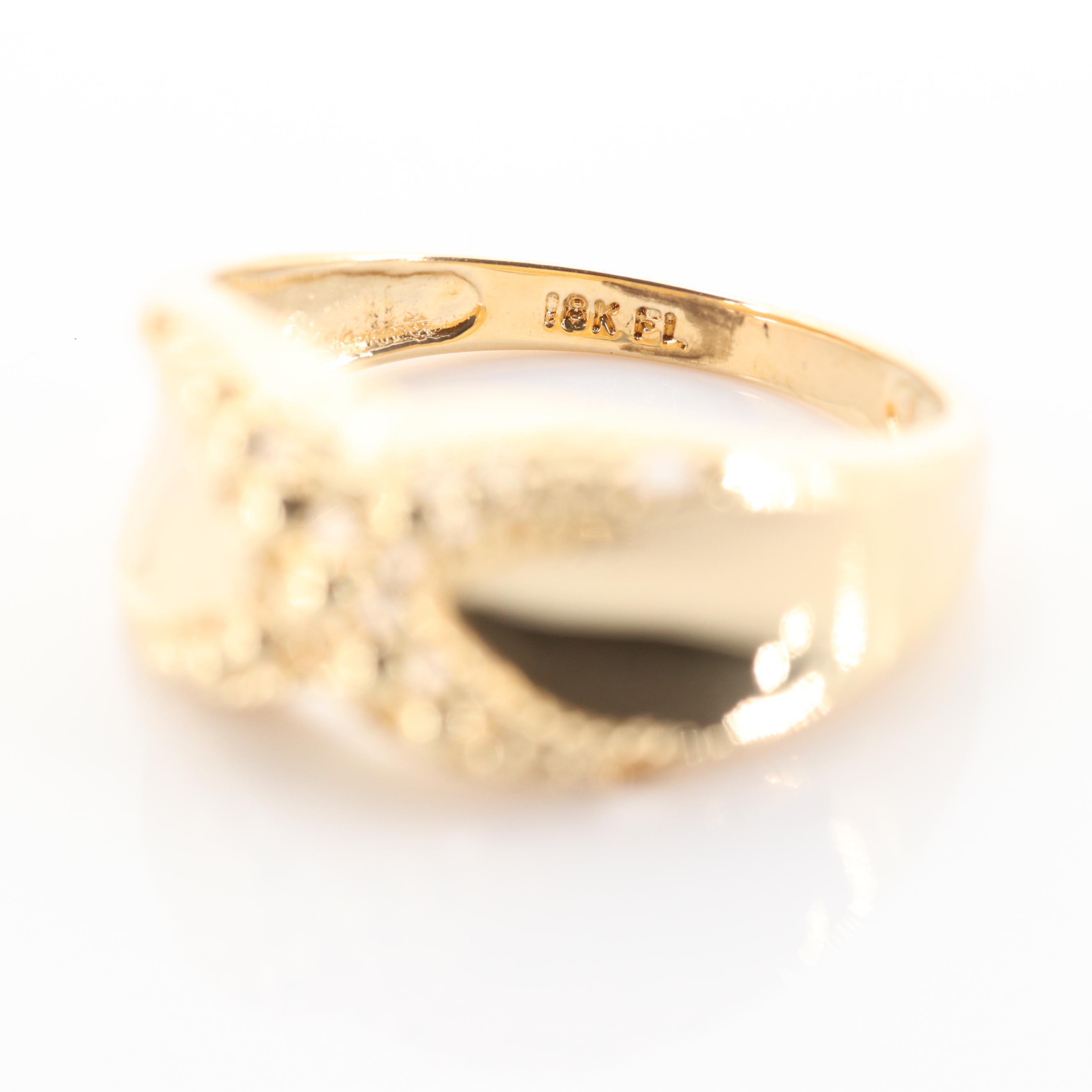 18K Yellow Gold "X" Ring