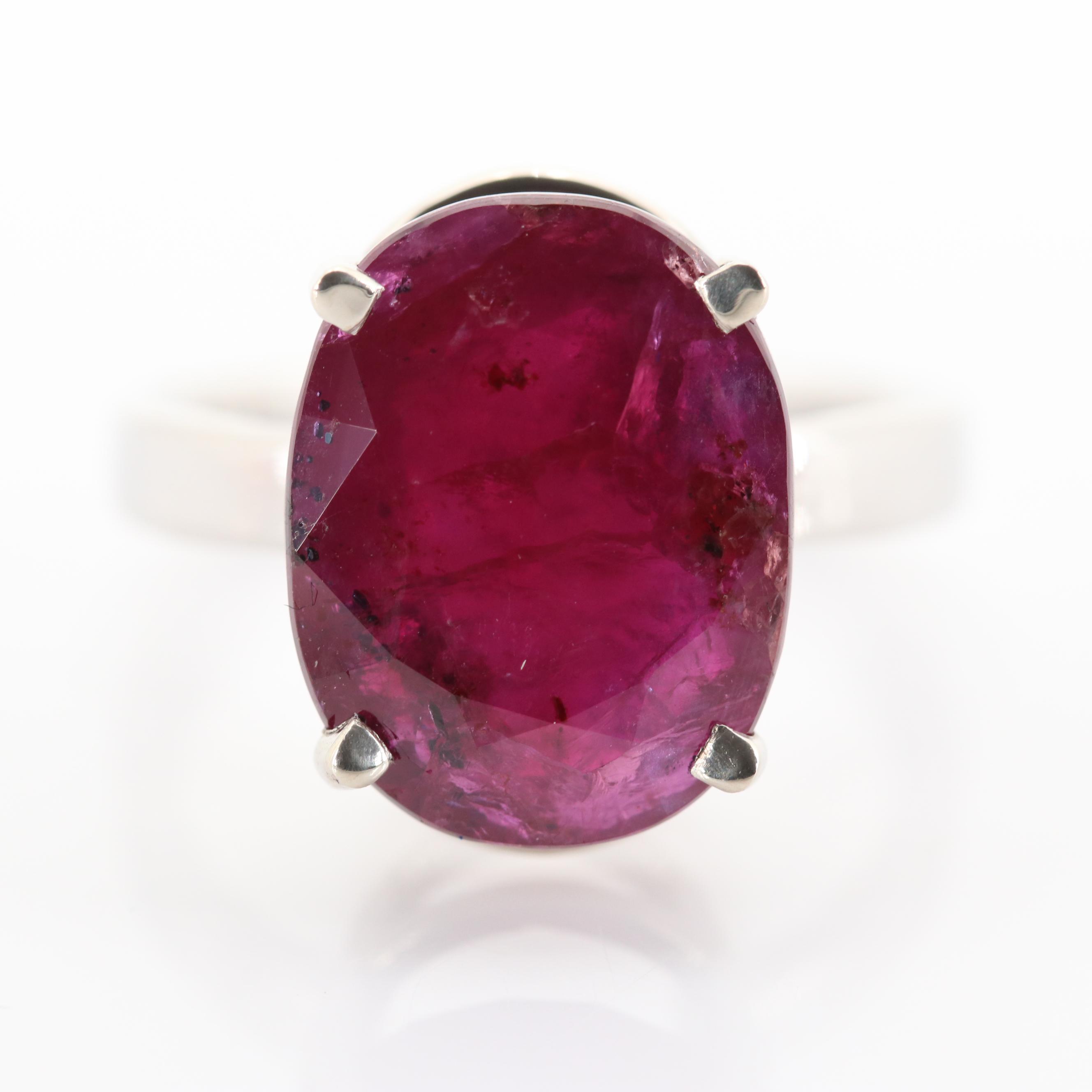 Platinum 10.04 CT Ruby Ring