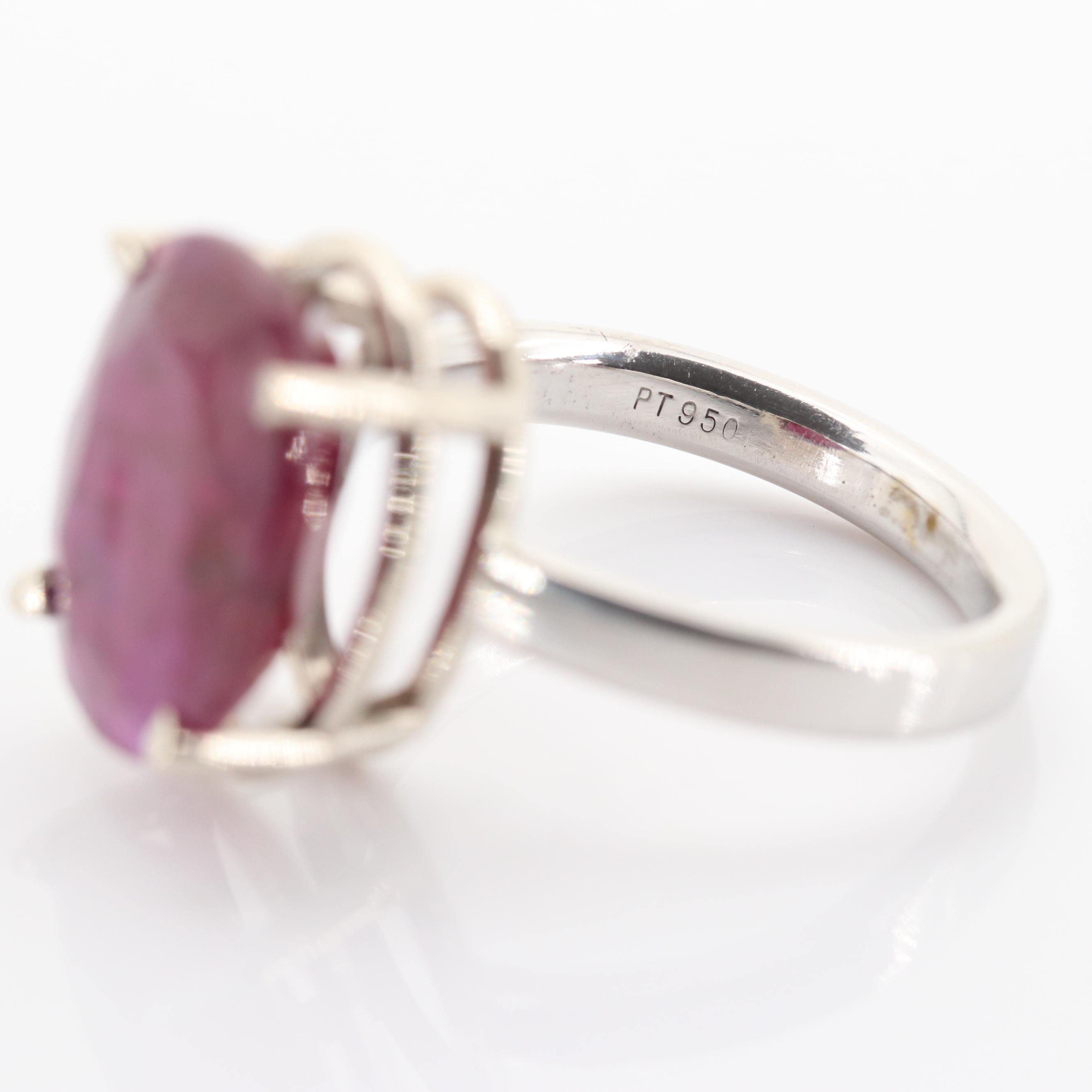 Platinum 10.04 CT Ruby Ring