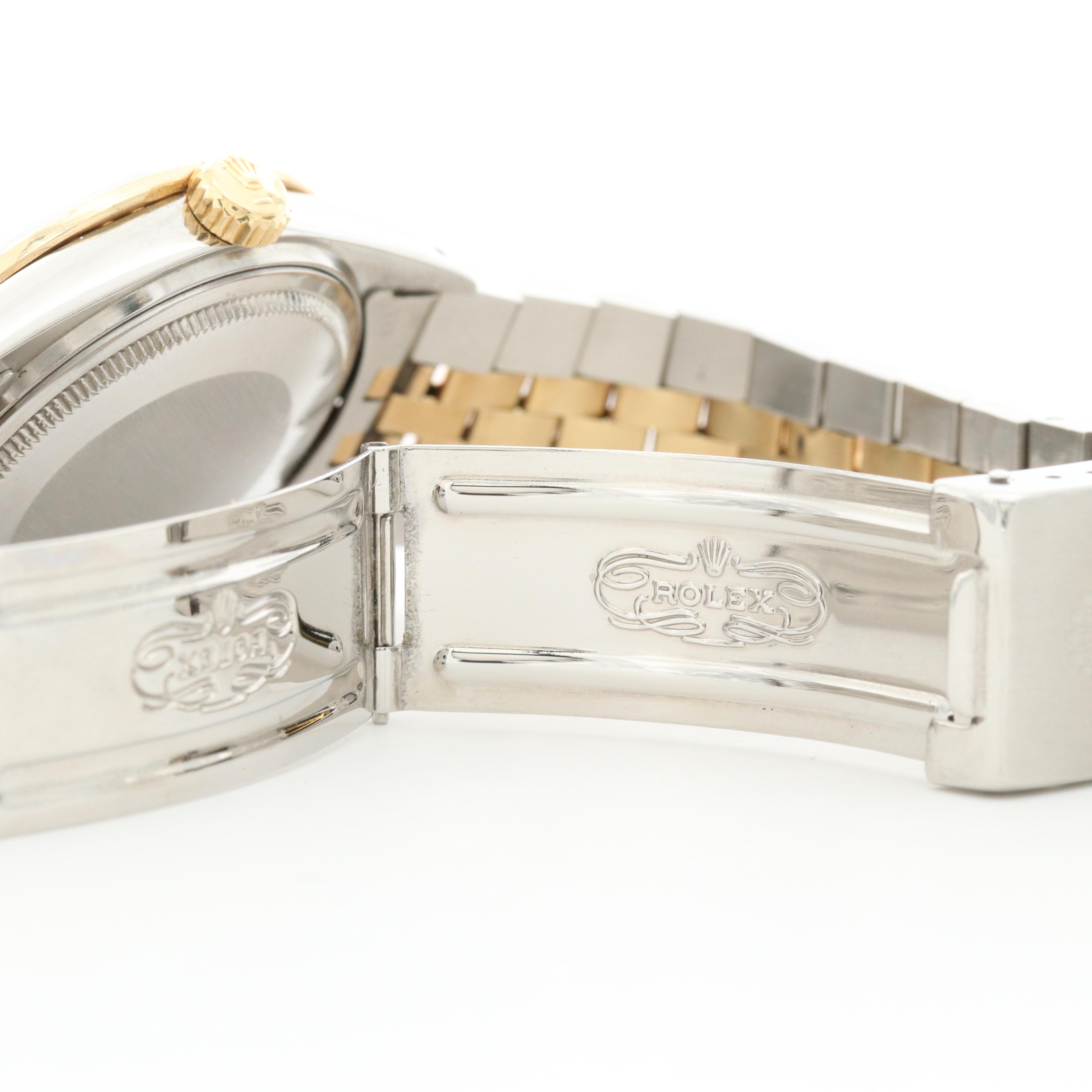 1978 Rolex Datejust 18K and Stainless Steel Watch With 1.00 CTW Diamonds