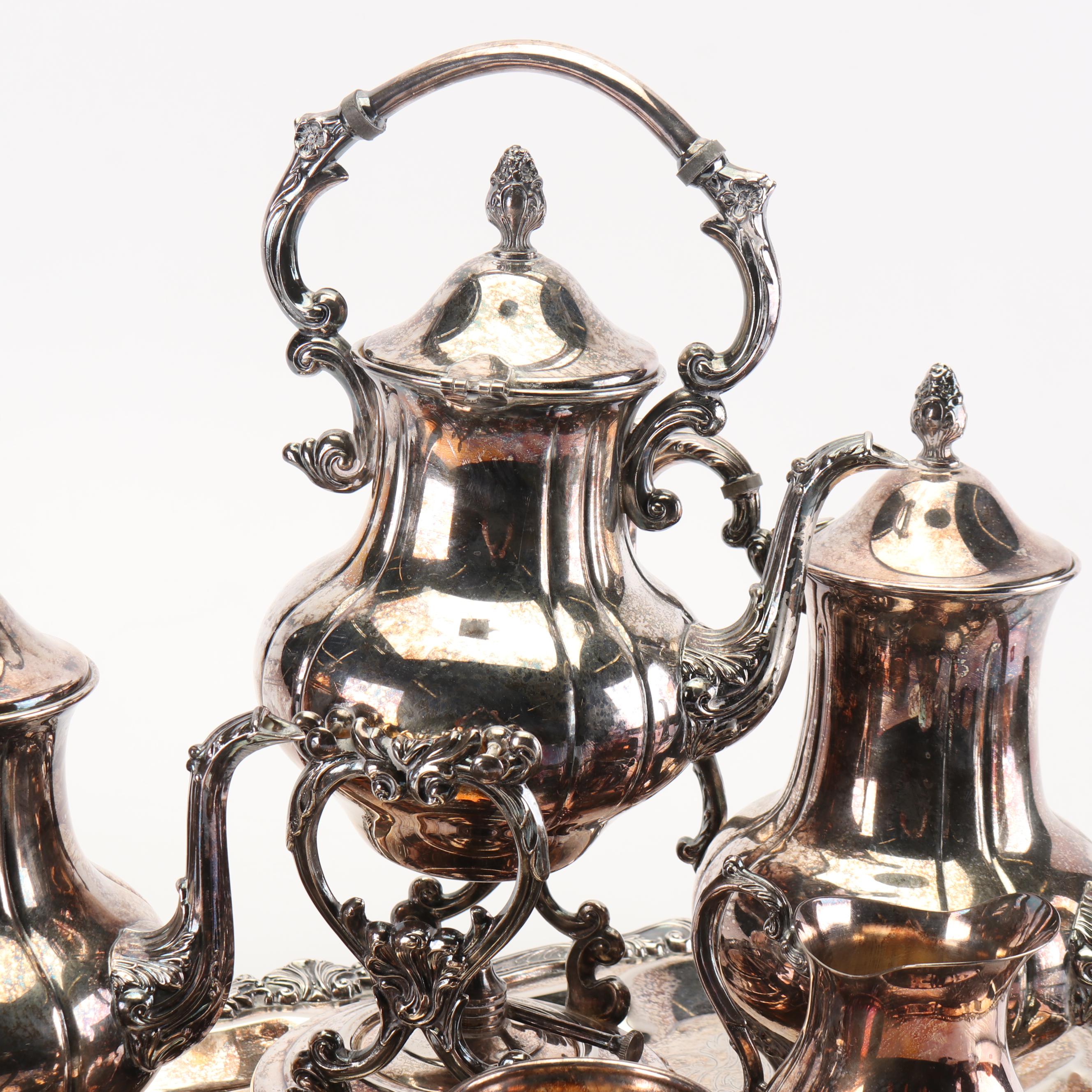 Sheridan Taunton Silver Plated Brass Tea and Coffee Service, 1980s