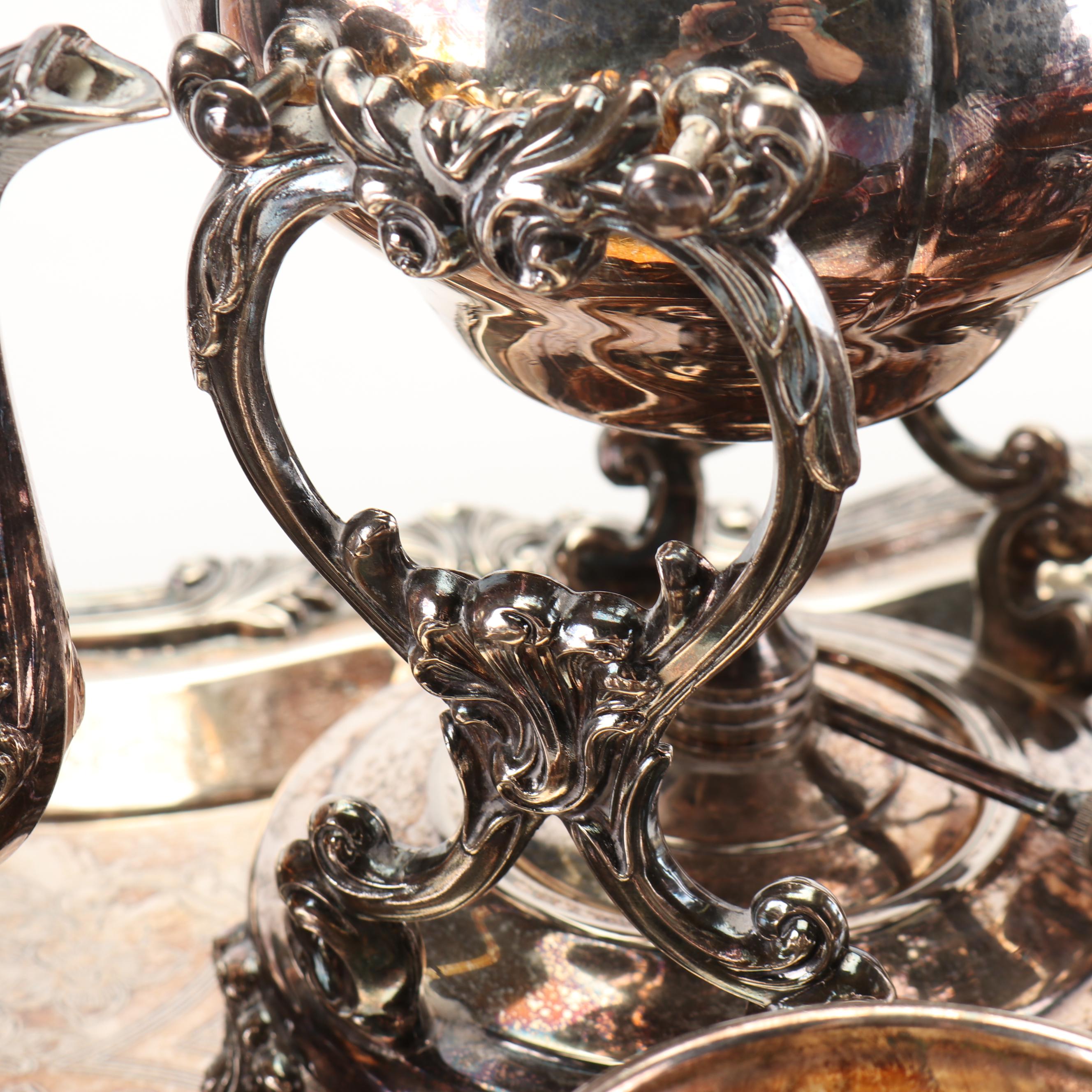 Sheridan Taunton Silver Plated Brass Tea and Coffee Service, 1980s