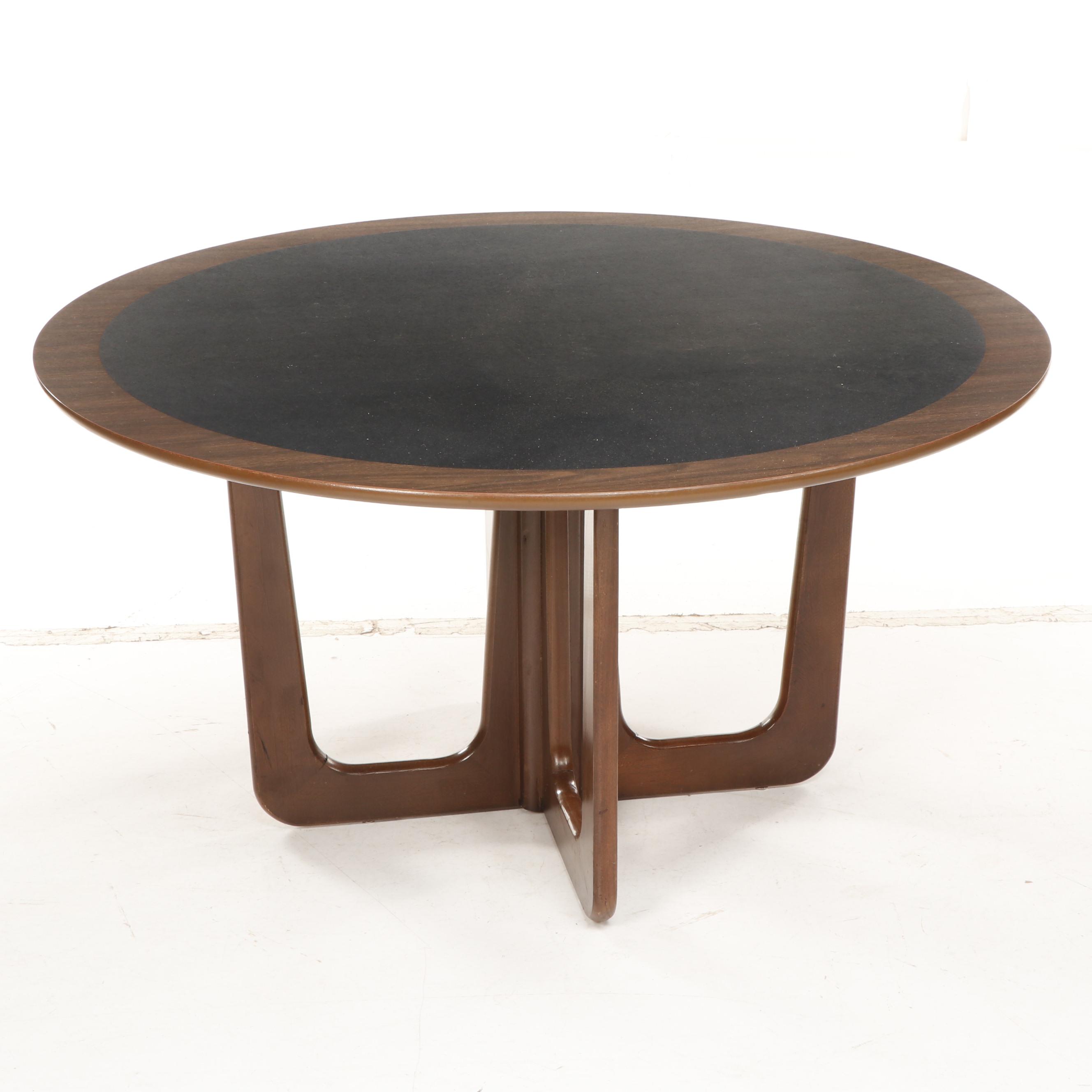 Mid Century Modern Kroehler Mfg Co Laminate Top Games Table with Four Chairs