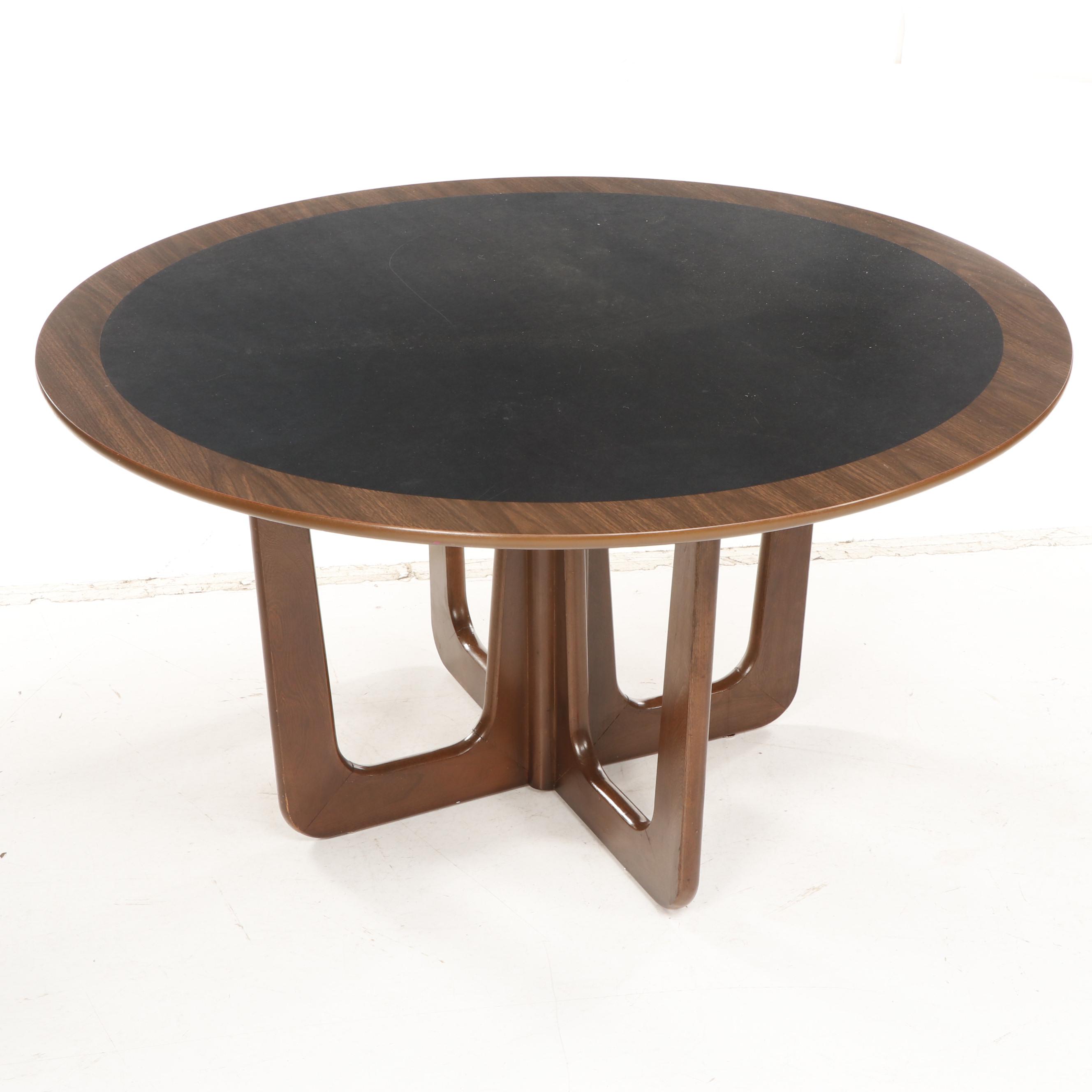 Mid Century Modern Kroehler Mfg Co Laminate Top Games Table with Four Chairs